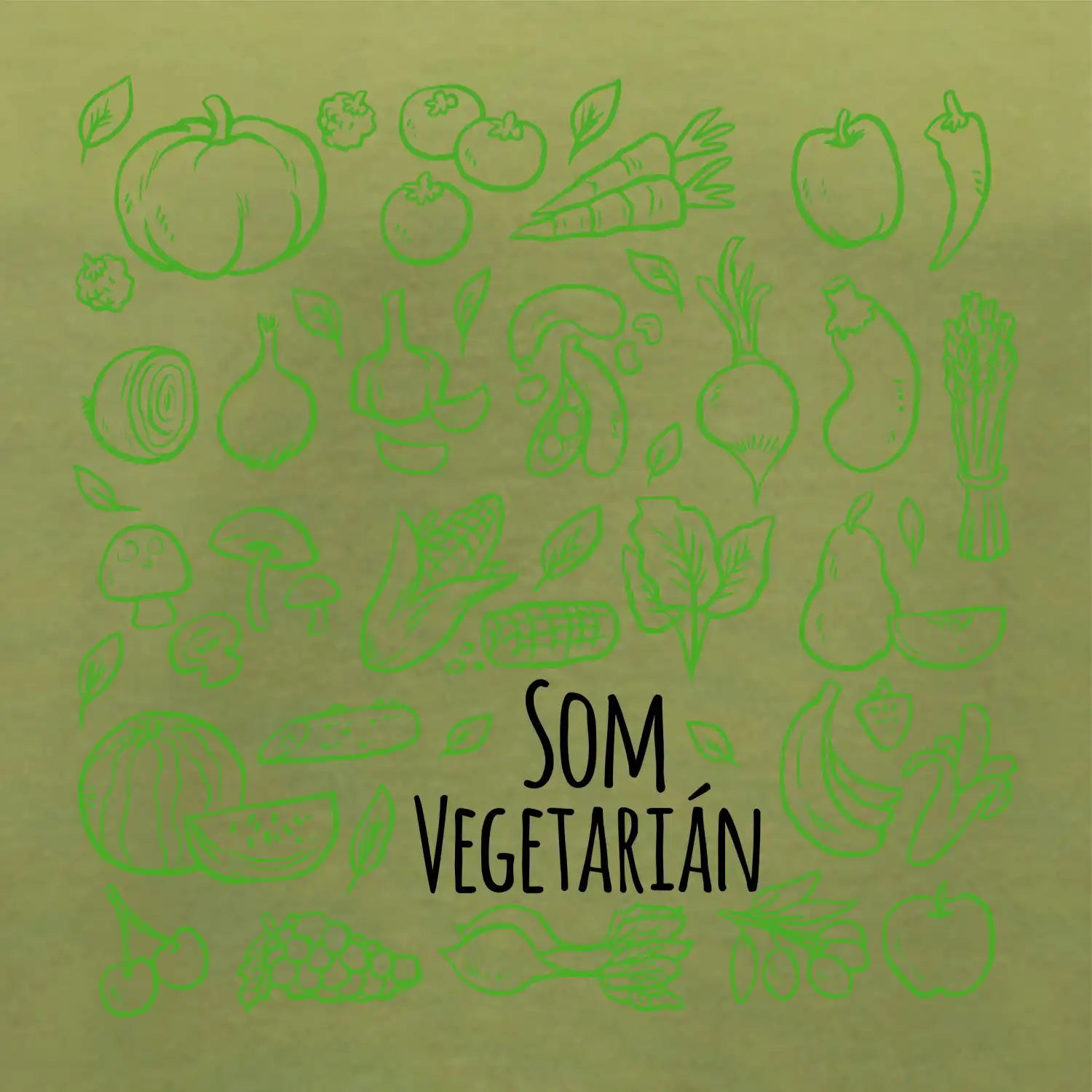 Som vegetarián - zelenina vo štvorci