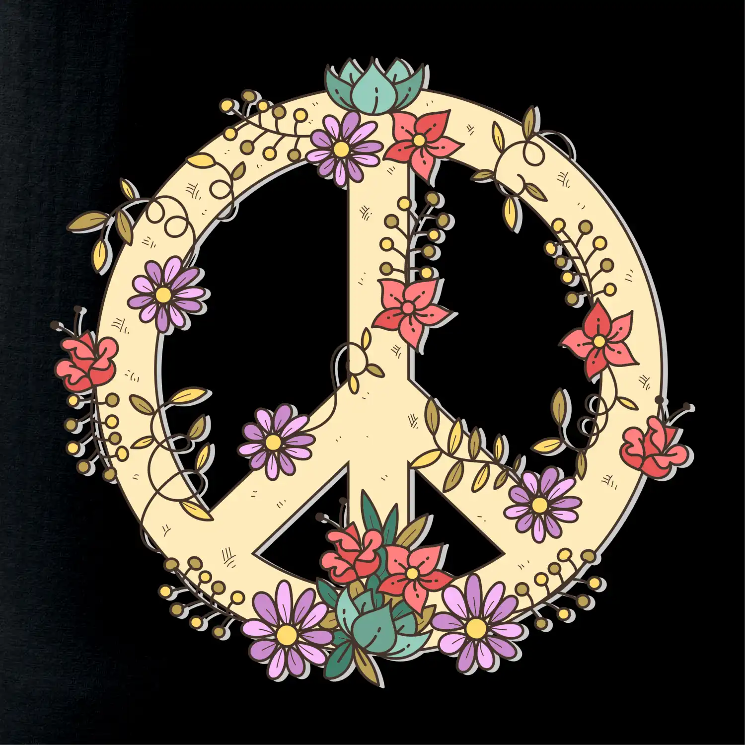 Peace symbol pískový