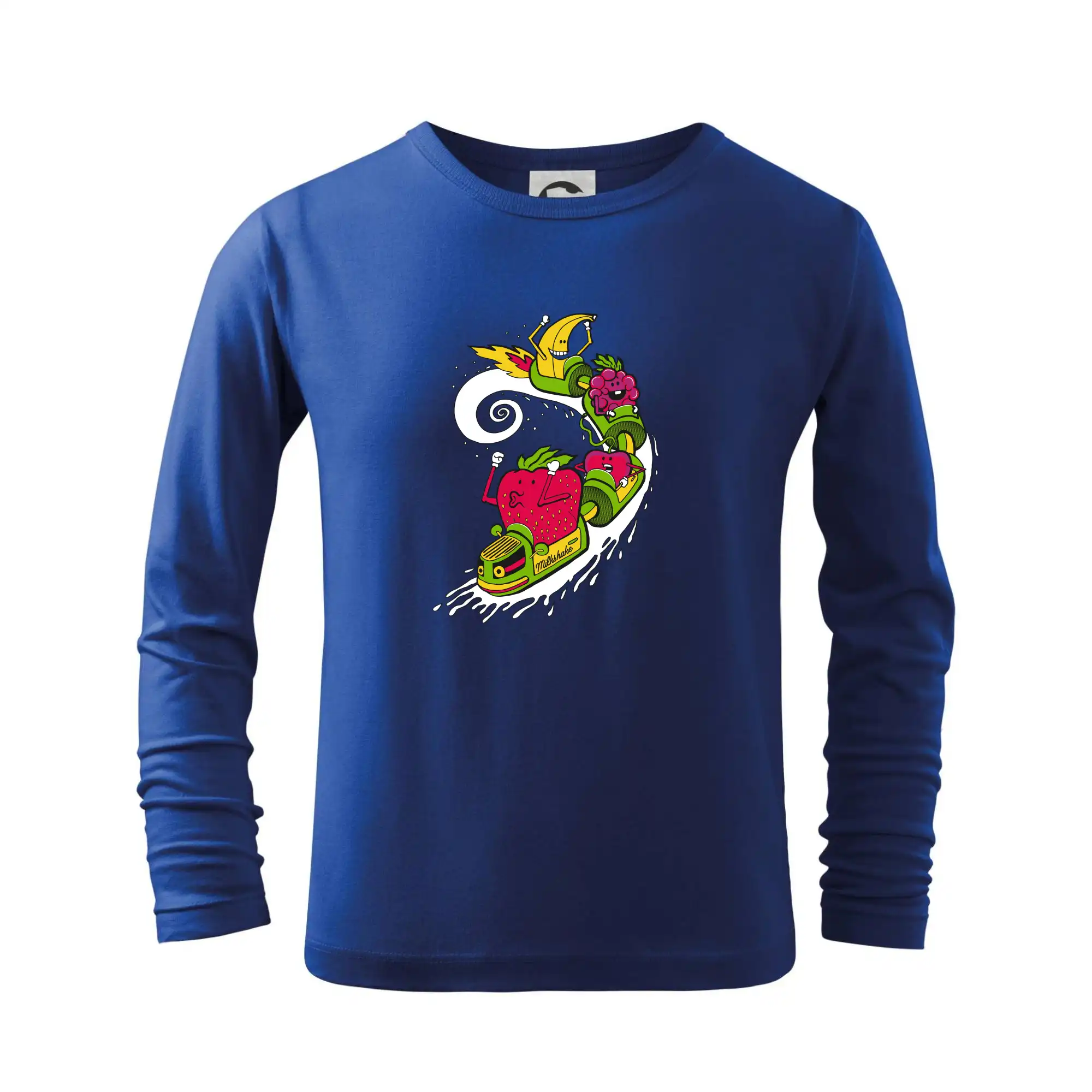 Vtipná tričká s motívmi pitie - ostatné - Milkshake vlak kreslený - Tričko detské Long Sleeve