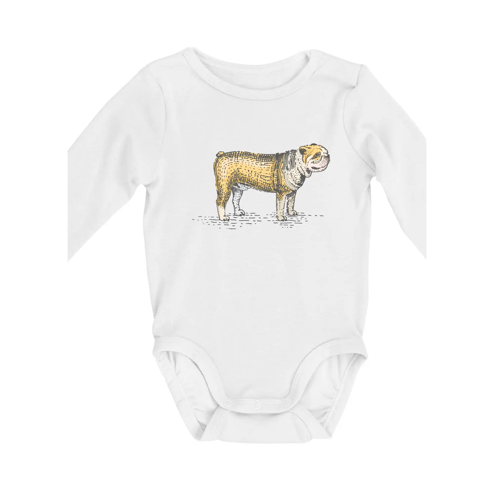 Ostatné psie plemená - Vintage bulldog - Body dojčenské s dlhým rukávom
