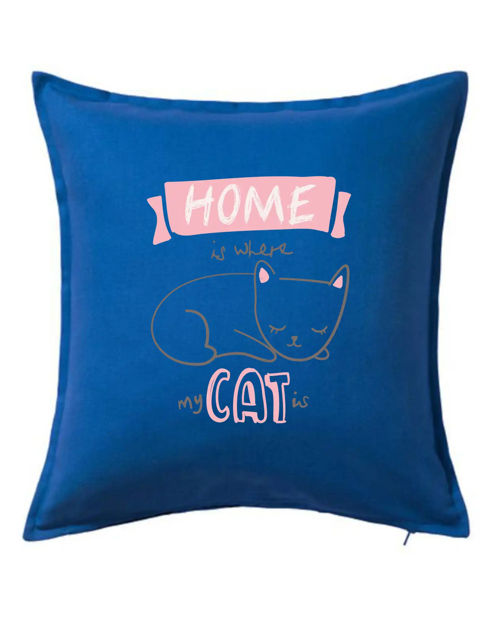 Vtipná tričká s mačkou - Home is where my cat is - Vankúš 50x50