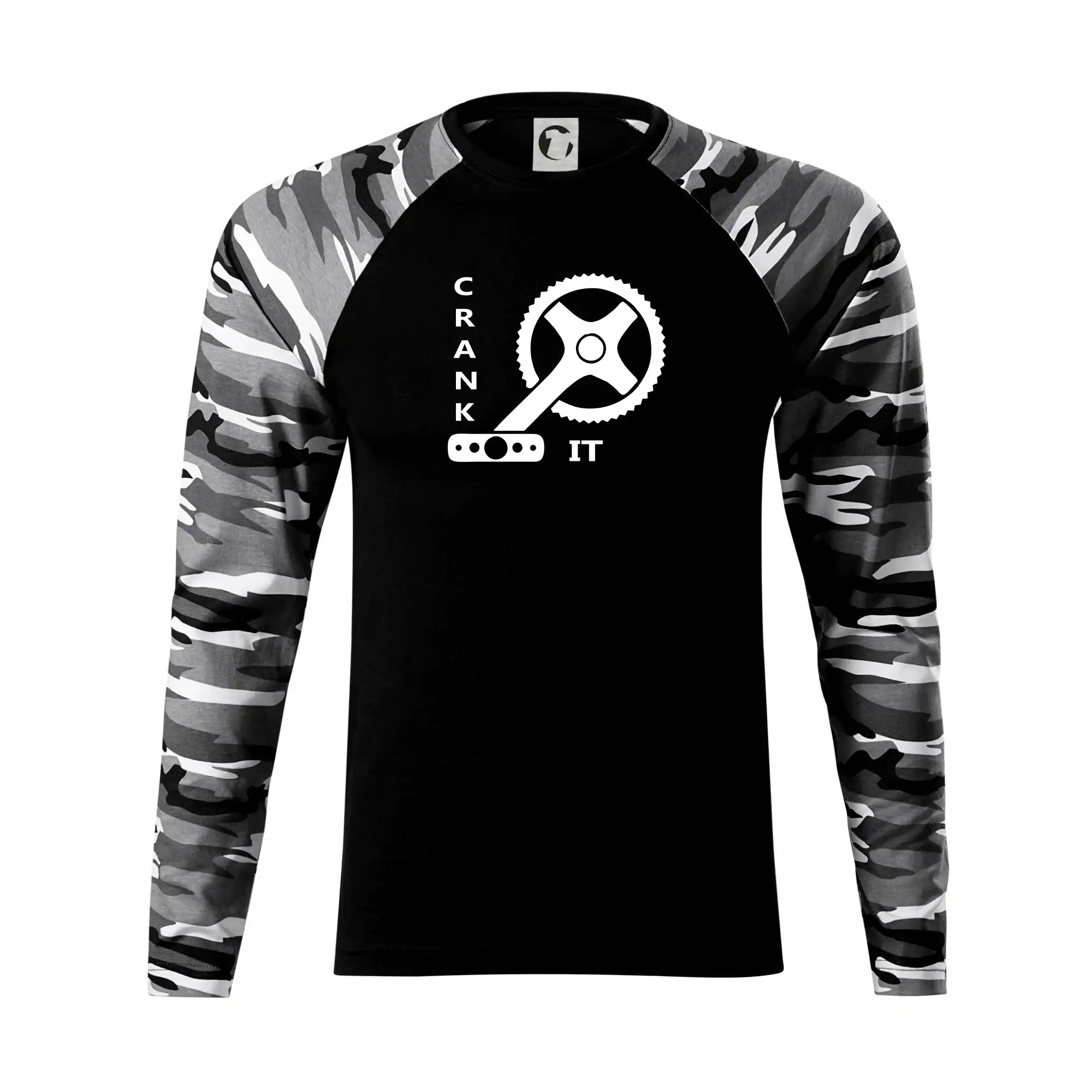 Tričko ako darček pre cyklistu - Crank it - Camouflage LS