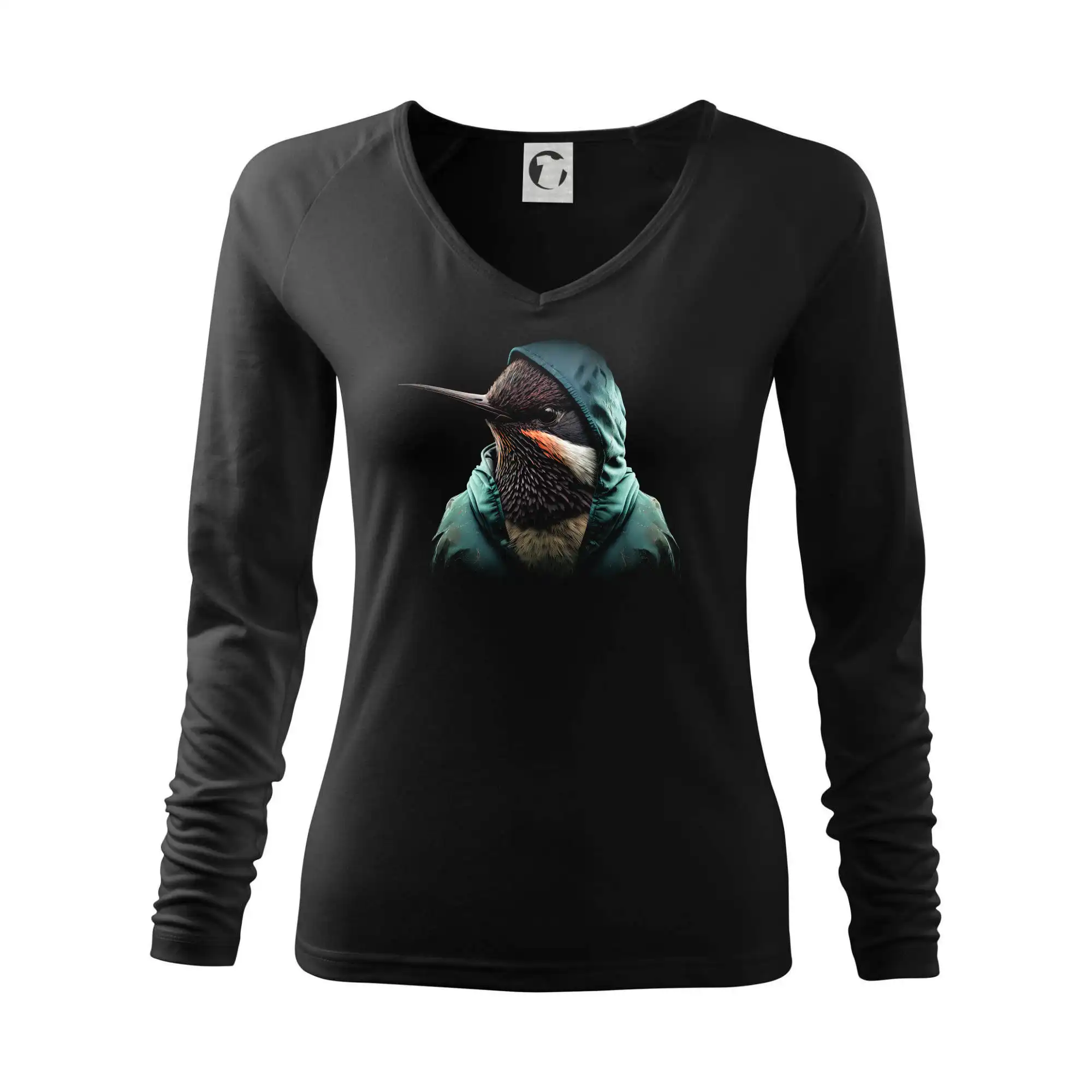 Tričko s motívmi vtákov - Kolibřík v bundě - Tričko dámske Elegance