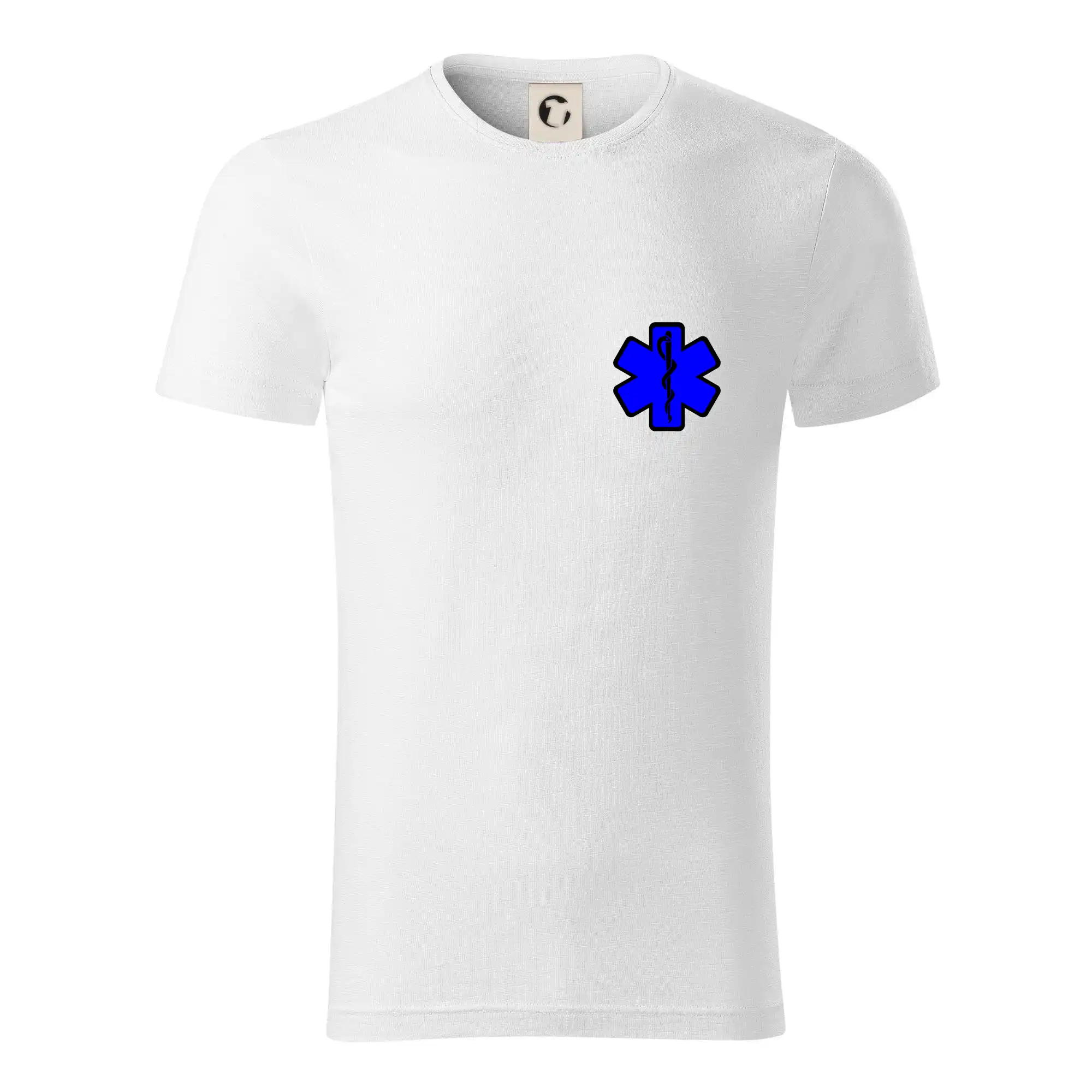 Tričká a mikiny pre záchranárov a lekárov - Kvalitné oblečenie pre zdravotníkov - Rescue - Hviezda na prsníku + nápis na chrbte - Tričko z organickej bavlny