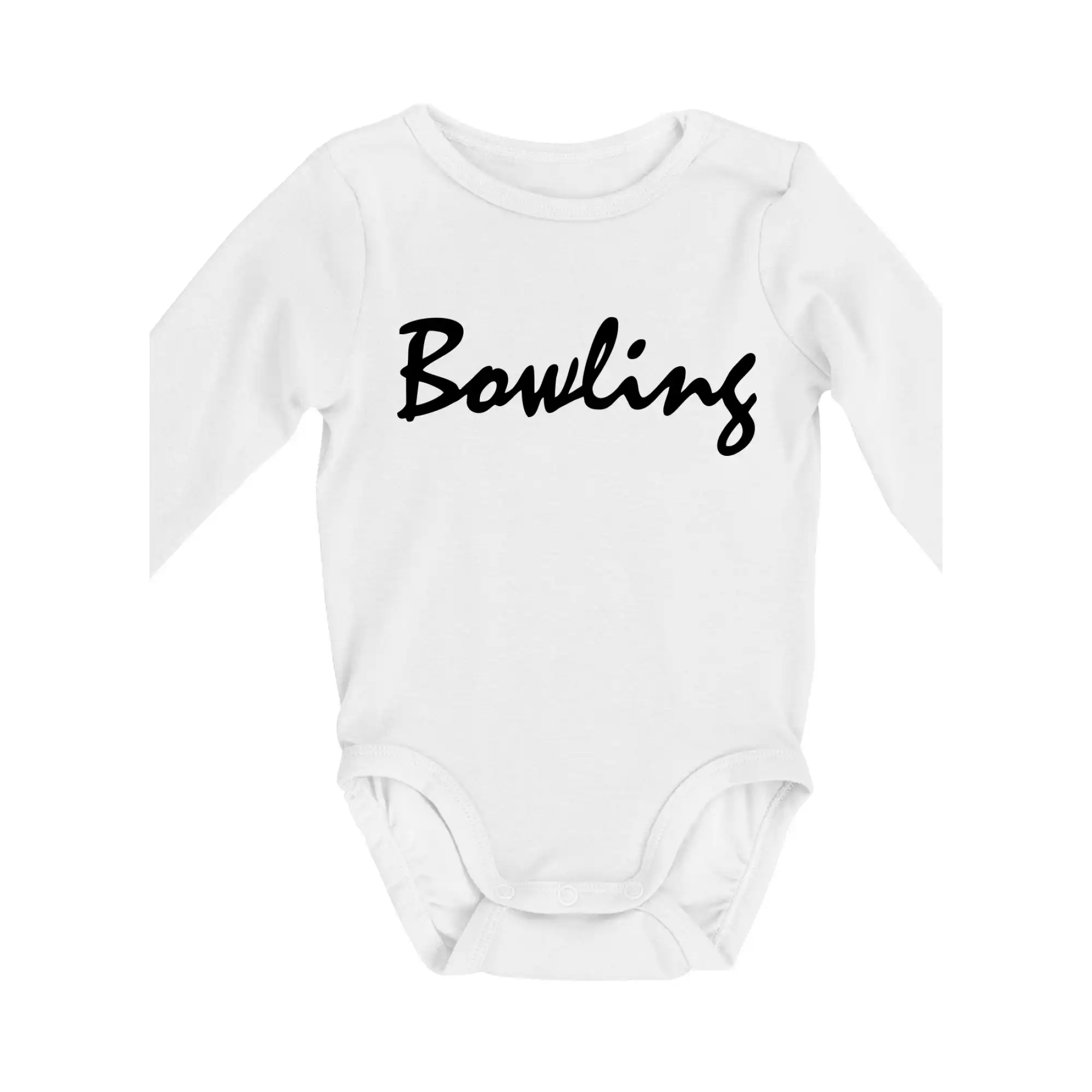 Tričká Bowling - Bowling nápis písacie - Body dojčenské s dlhým rukávom