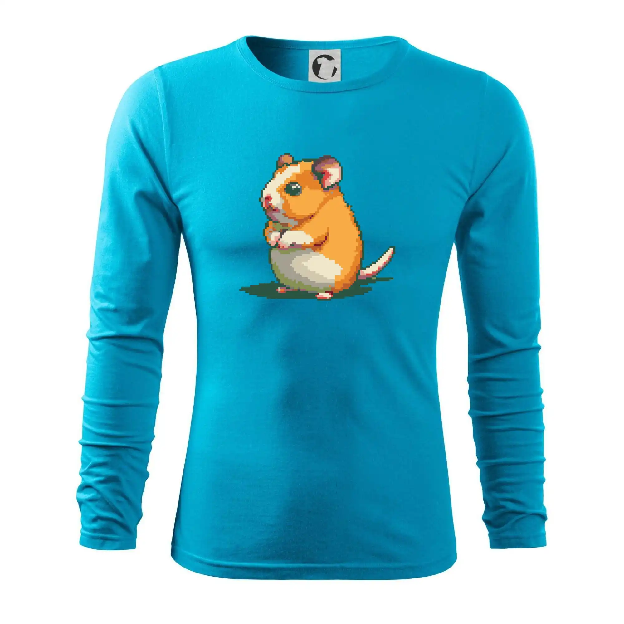 Tričká so zvieratami - Škrečok pixel - Tričko s dlhým rukávom FIT-T long sleeve