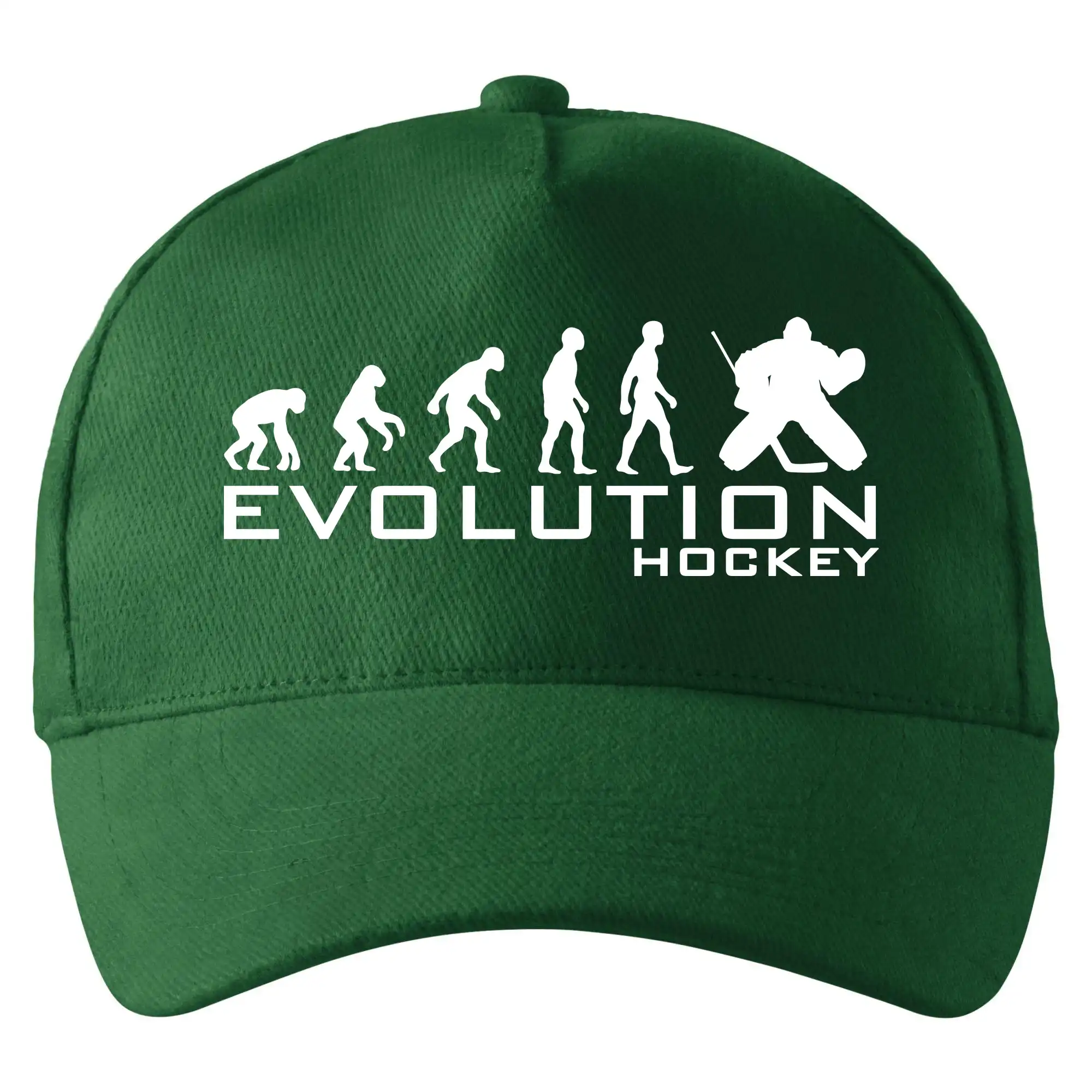 Tričká s potlačou evolúcia - Evolúcia Hockey brankár - Šiltovka so zahnutým šiltom a mosaznou sponou