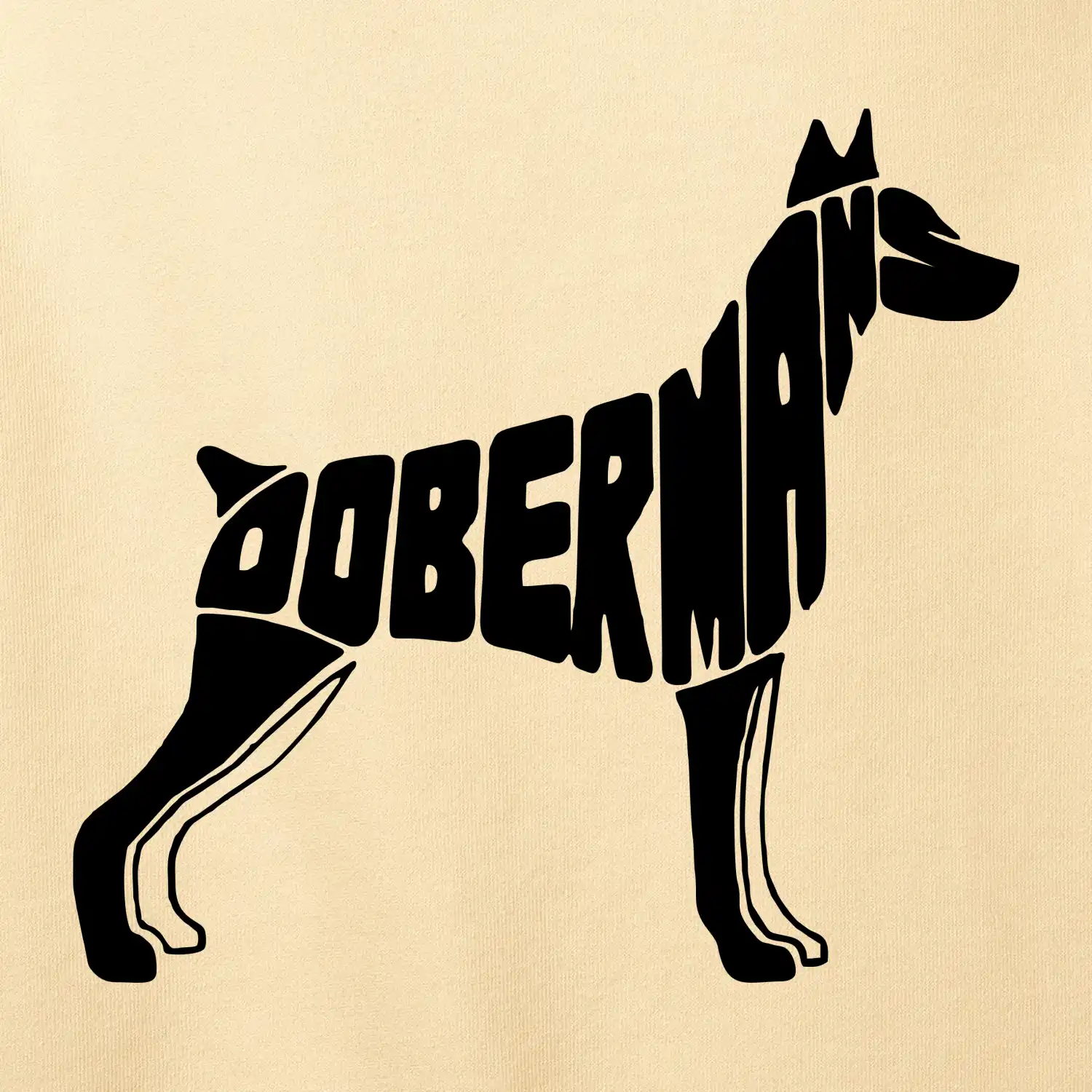 Dobrmans - nápis v tělě