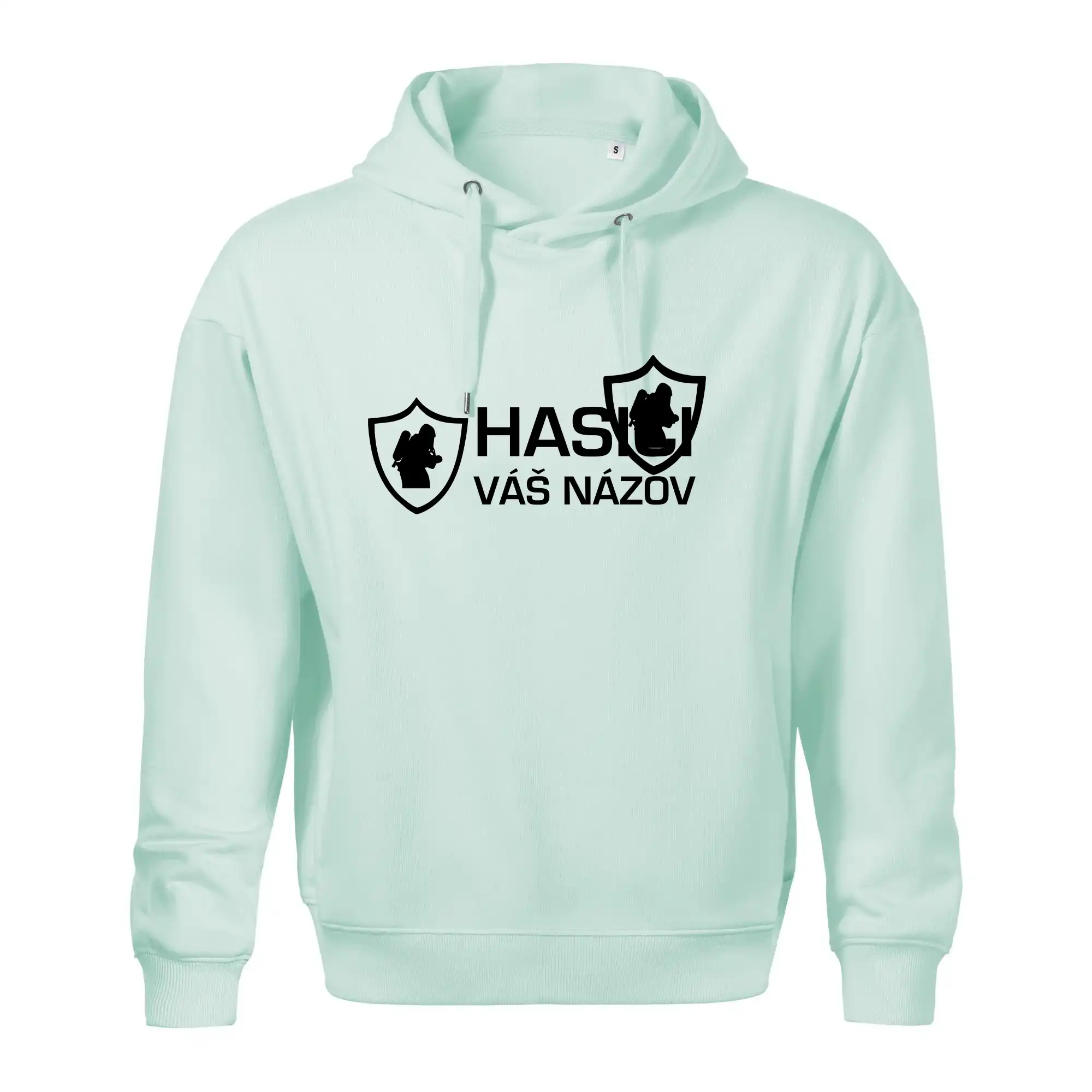 Originálne tričká pre hasičov - Hasiči emblem - vlastný nápis - Oversized mikina pánska Moon - kratšia + širšia