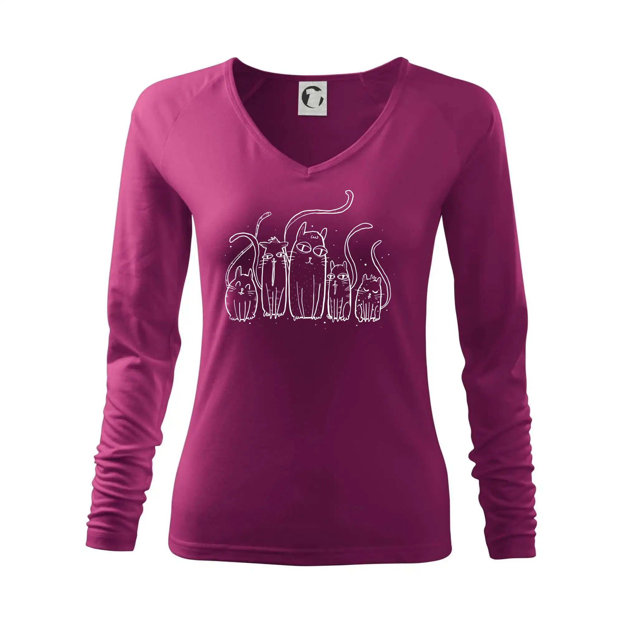 Vtipná tričká s mačkou - Mačacia rodina - Tričko dámske Elegance