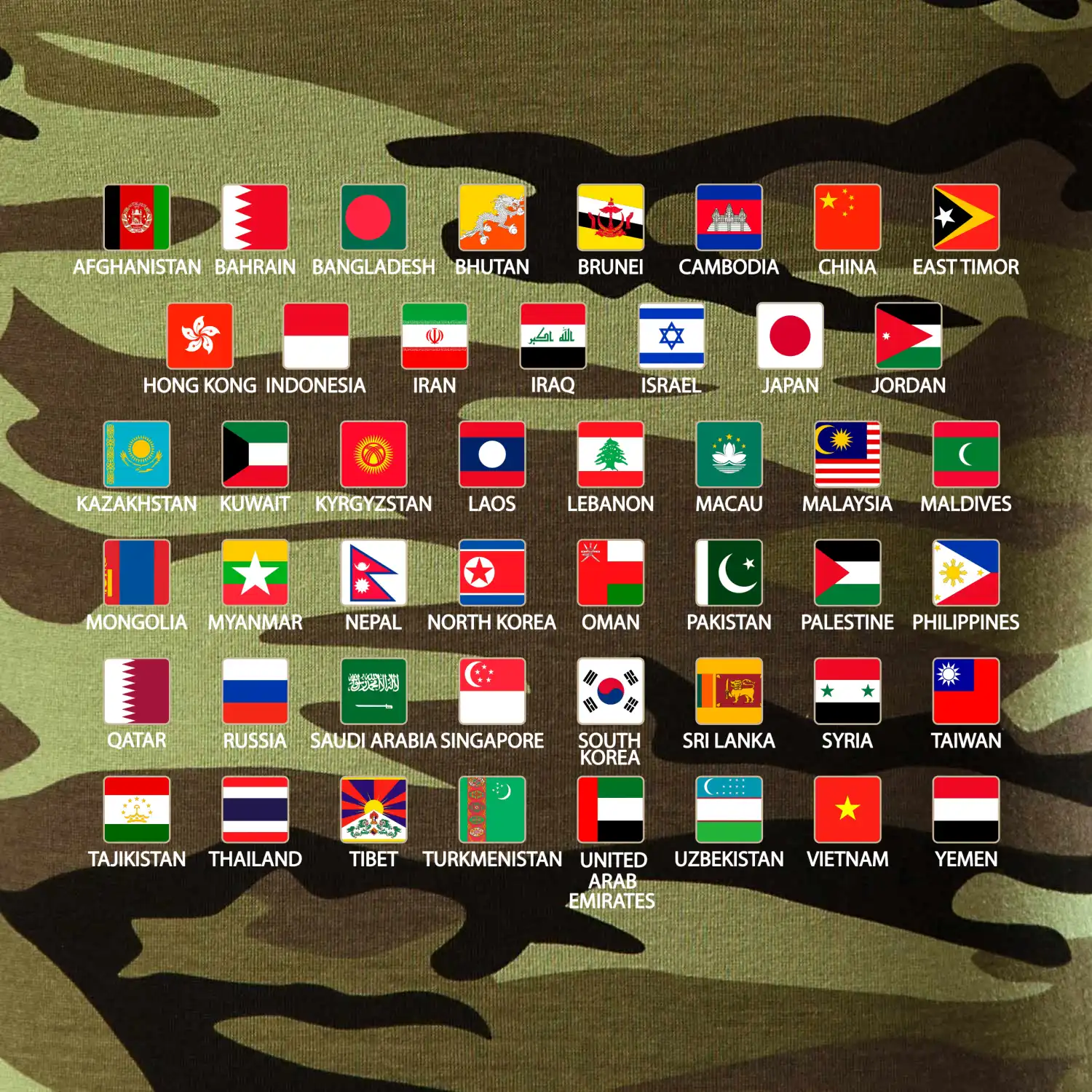 Vlajky států - Asie