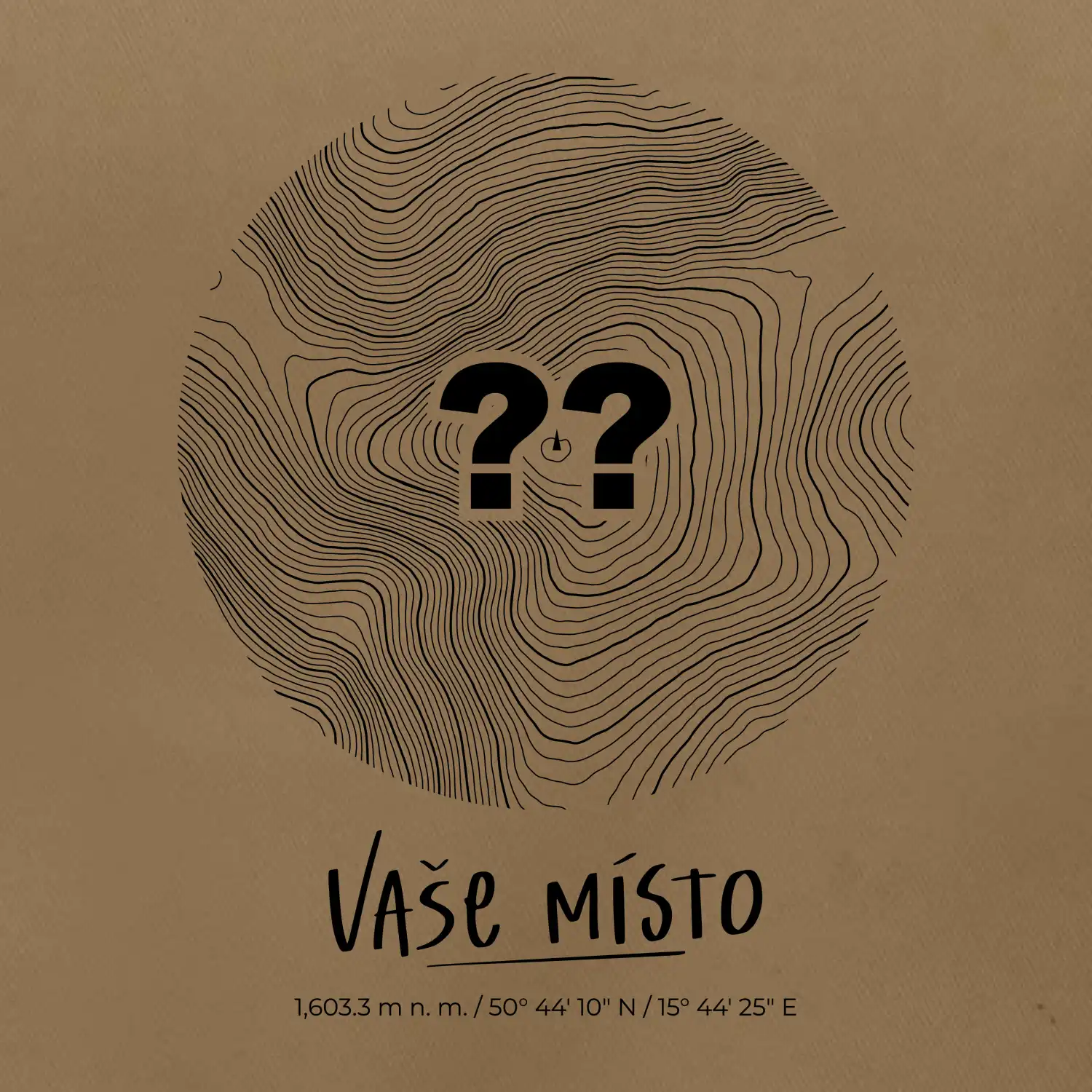 Vaše místo - vrstevnice v kruhu