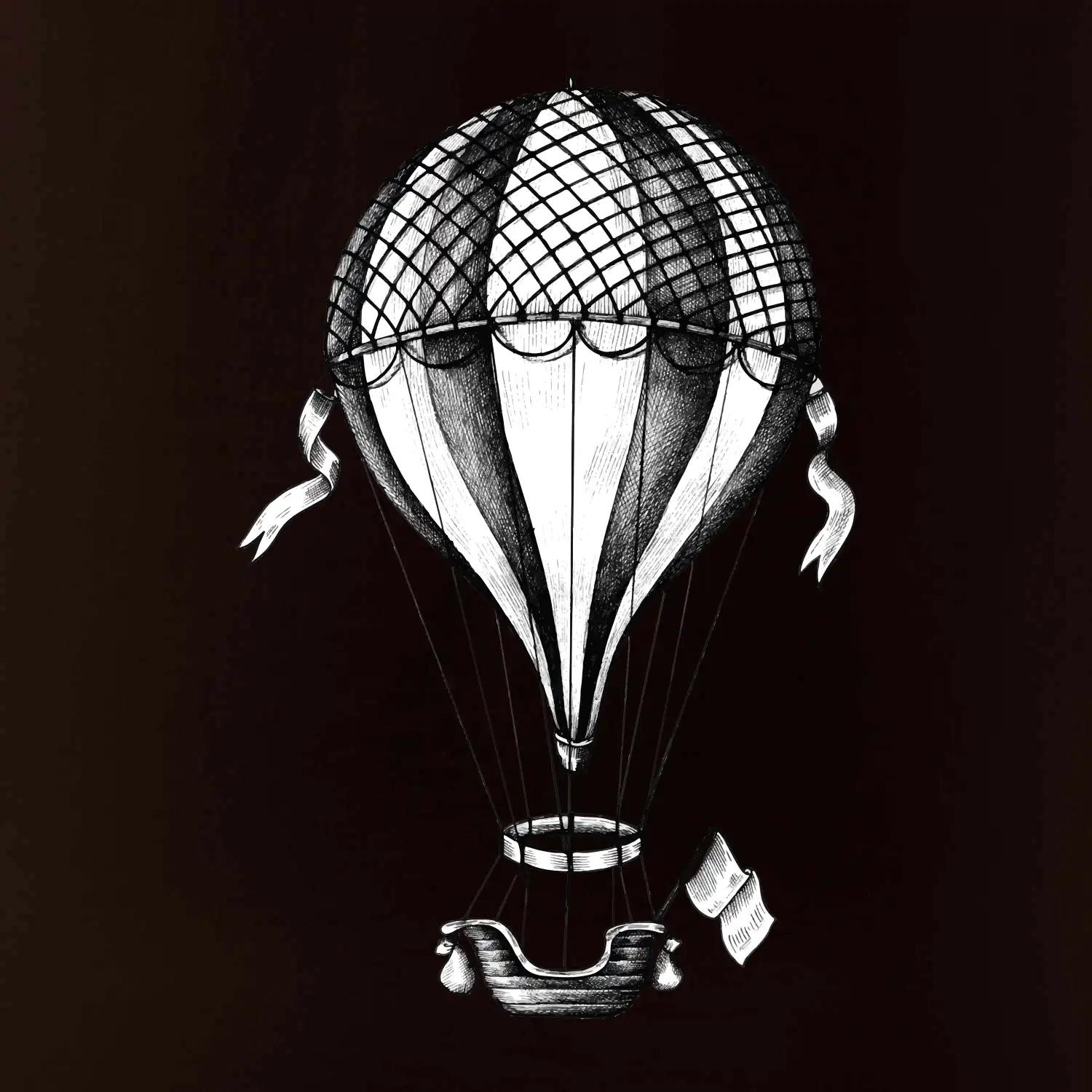 Horkovzdušný balón  kreslený