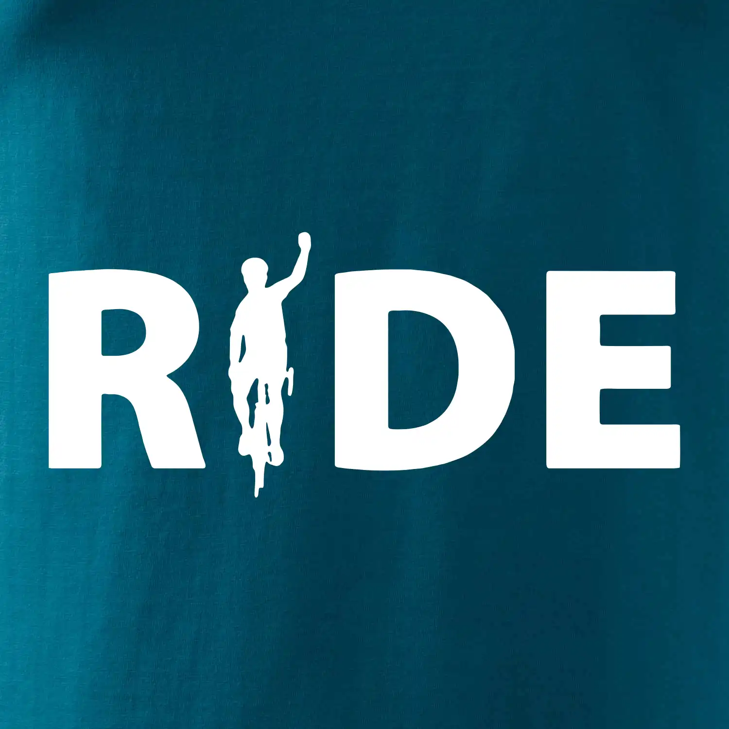 Ride - nápis s cyklistou