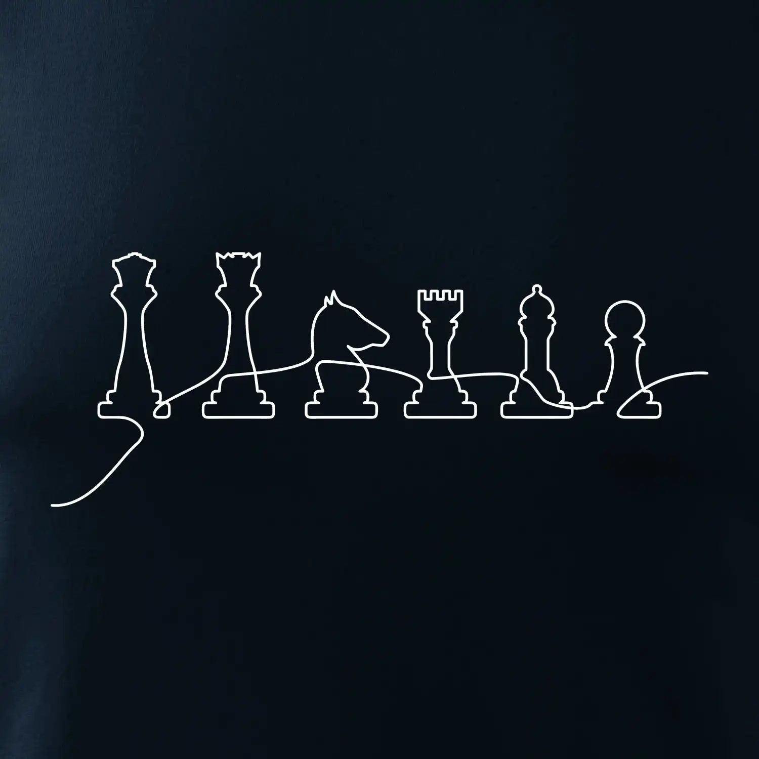 Šachové figurky v řadě - obrys