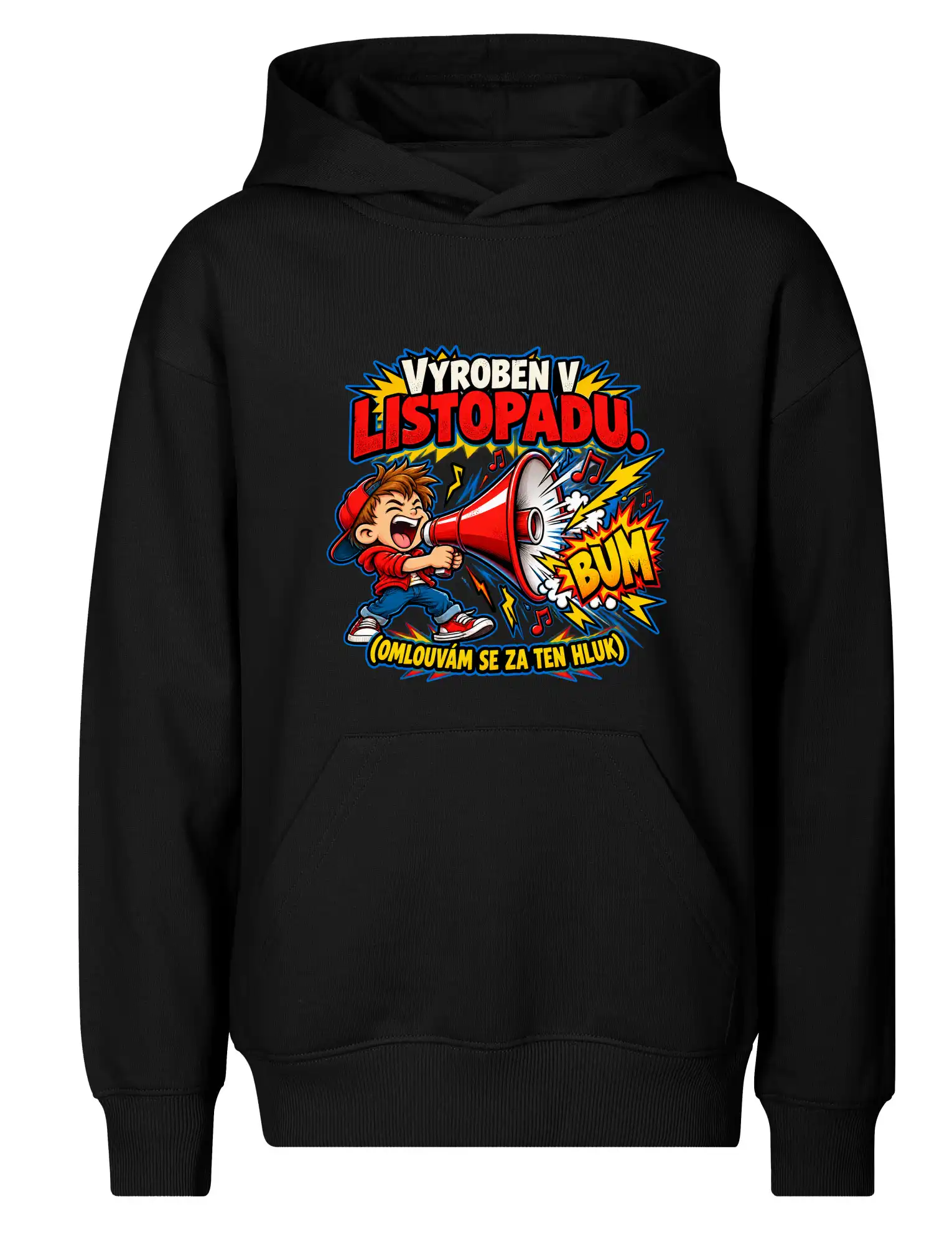 Vyroben v listopadu hlučný kluk s červeným megafonem