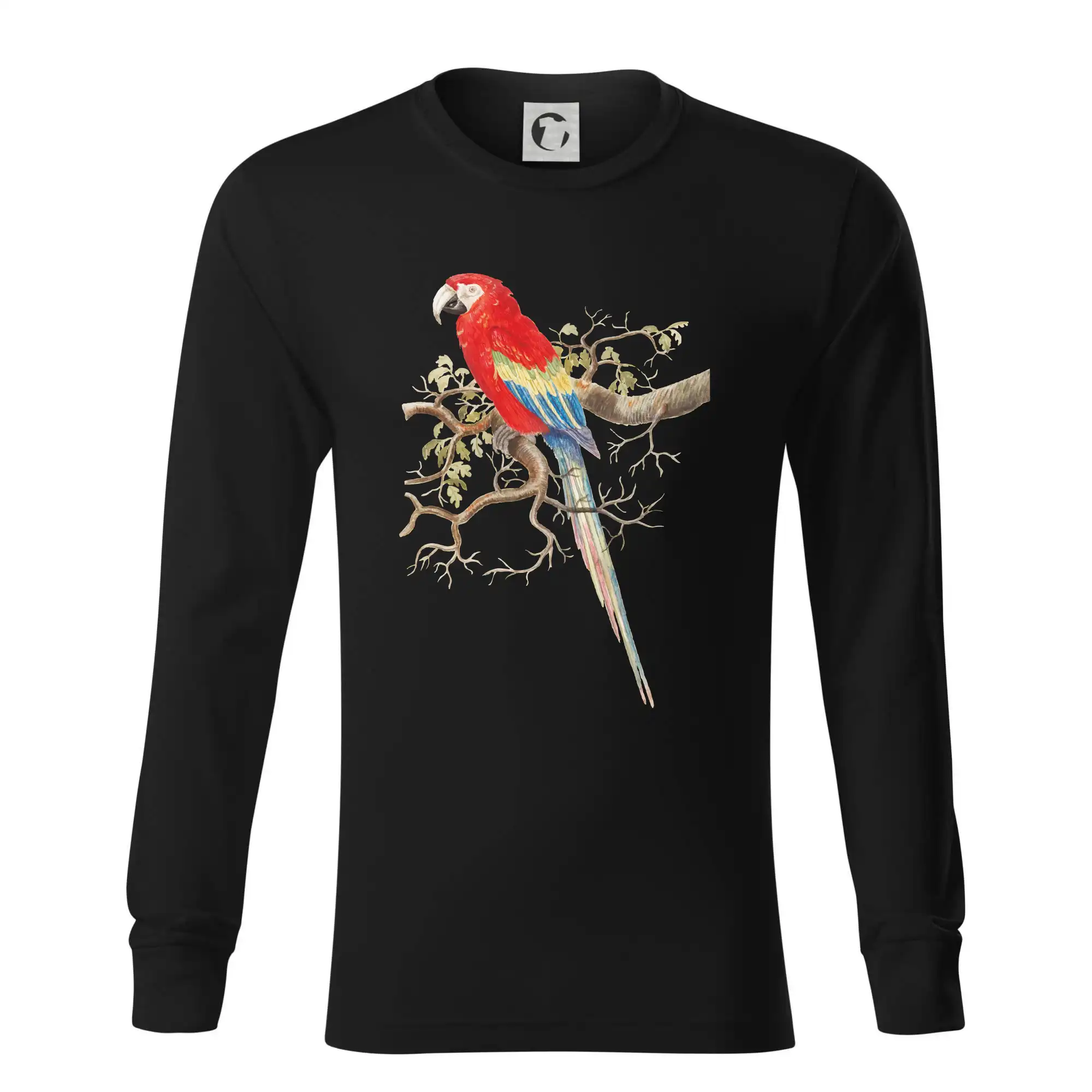 Papoušek na listnatém stromě