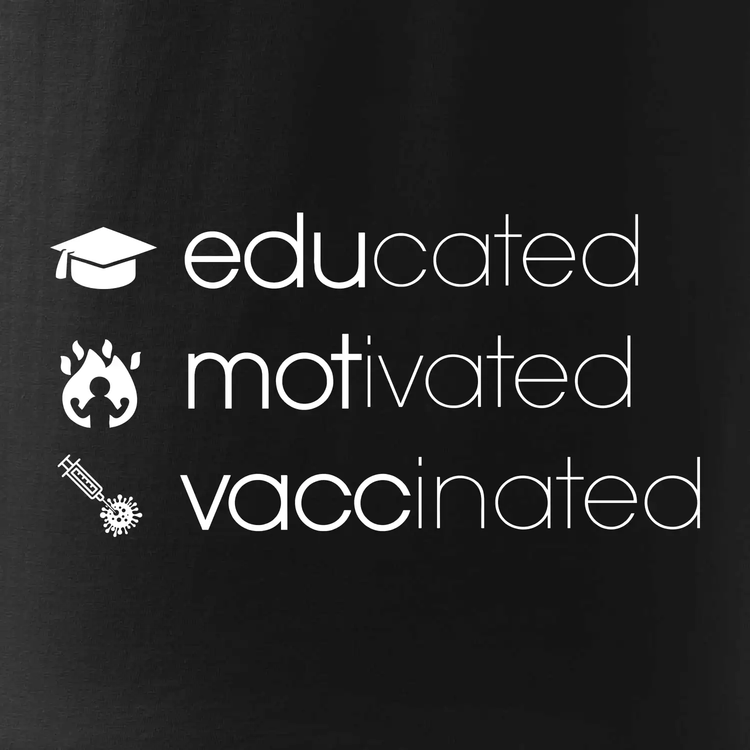 Educated motivated vaccinated