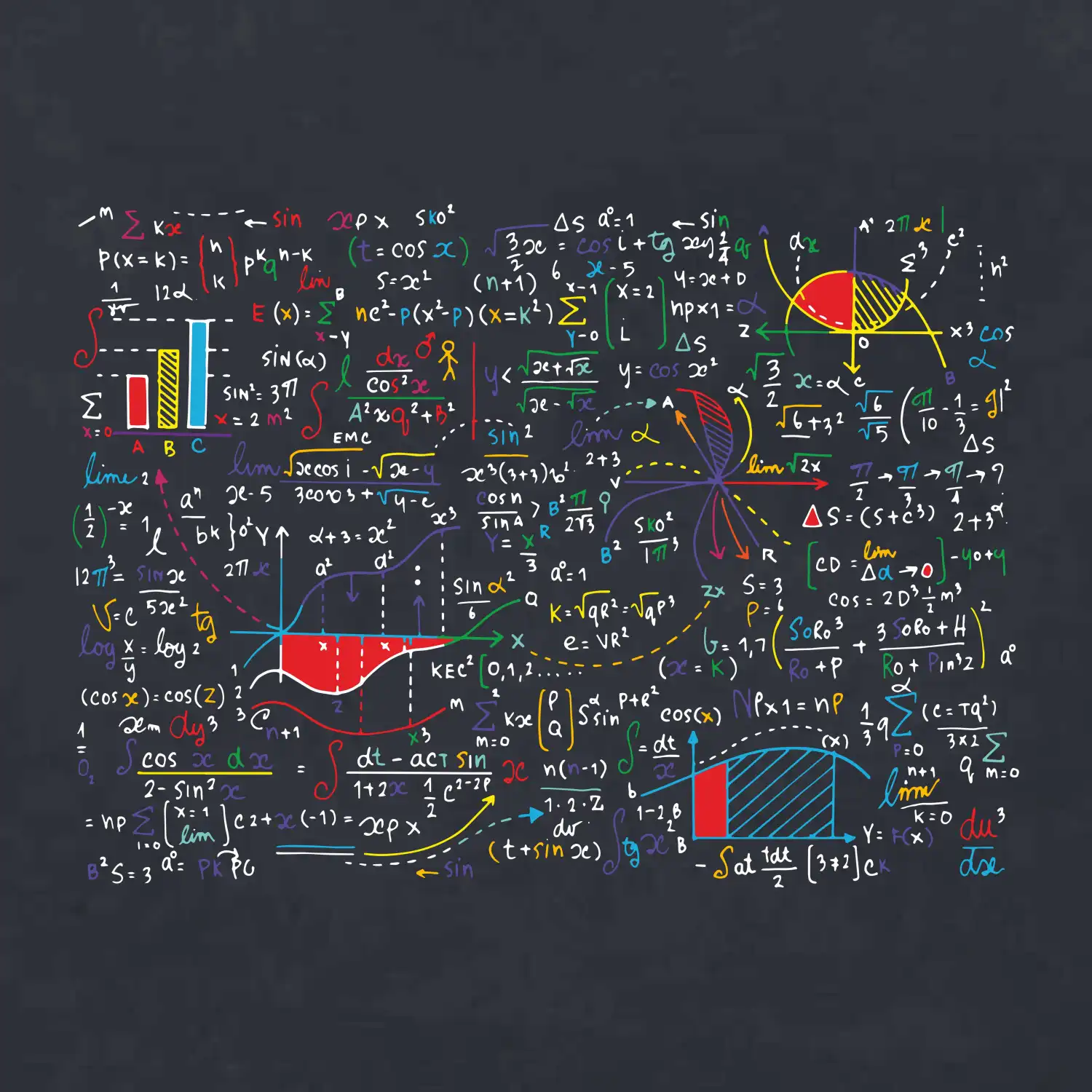Popsaná tabule - Matematika barevná