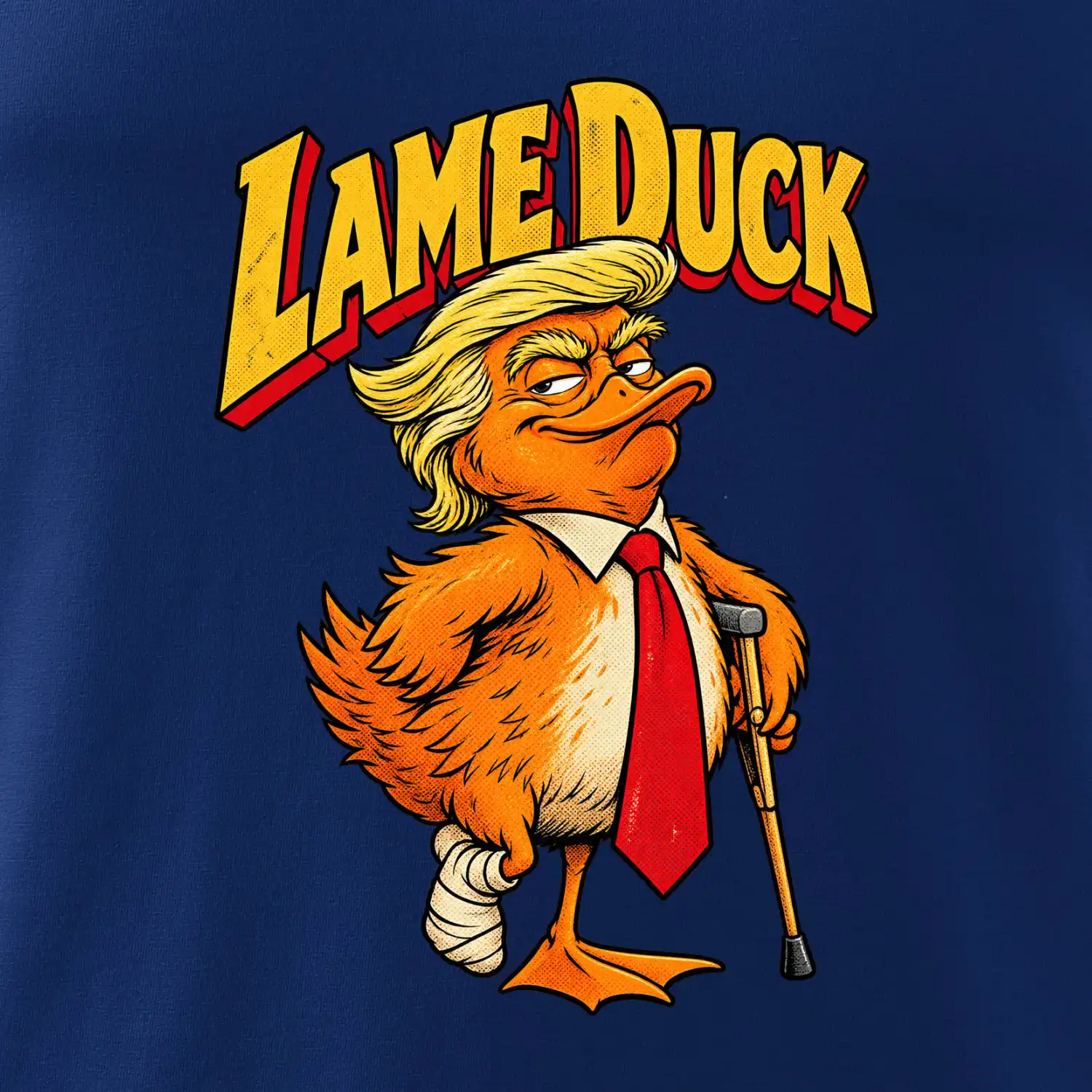 Trump jako kulhající kachna retro komiks