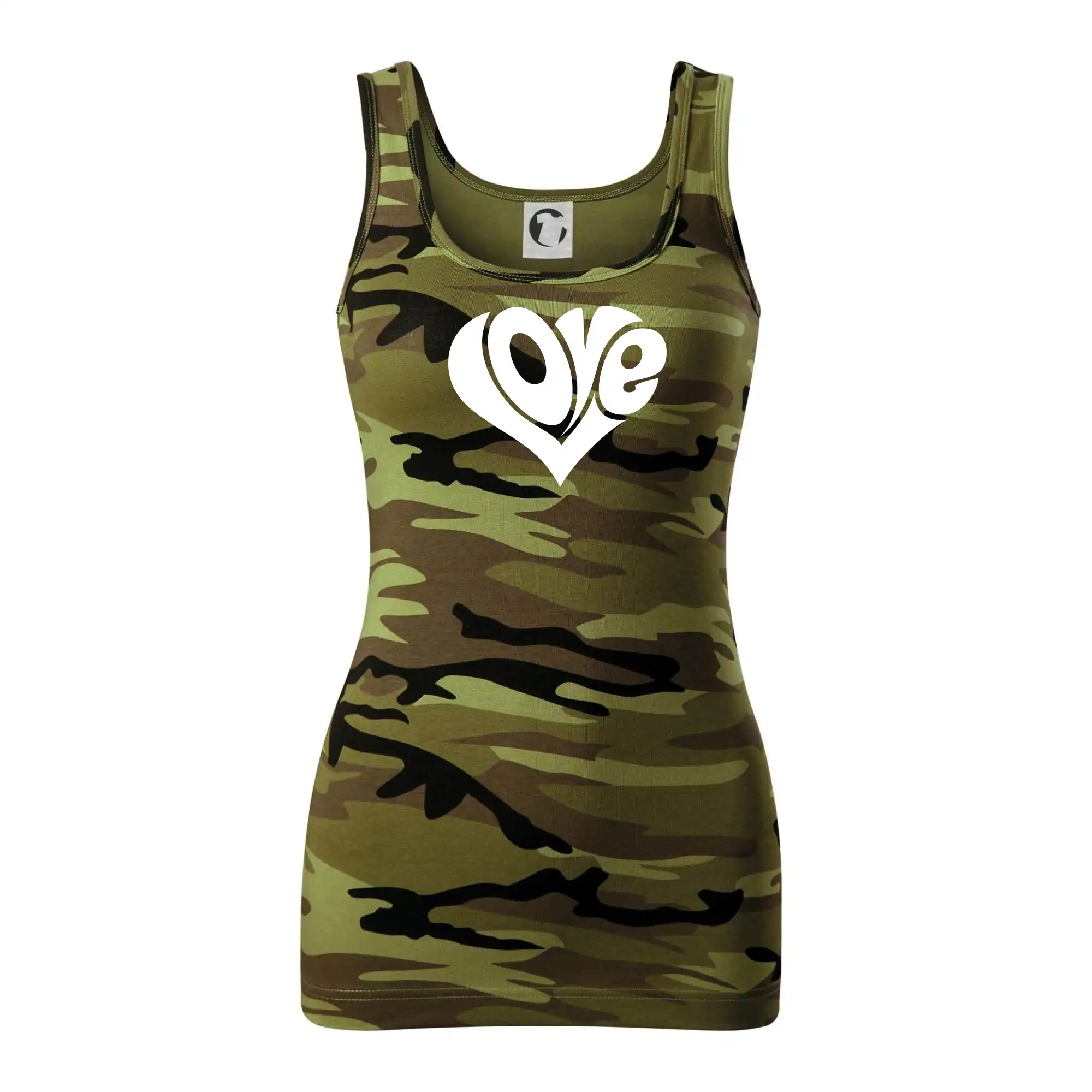 Tričká pre zamilovaných - Love nápis jednoduchý - Maskáčové tielko