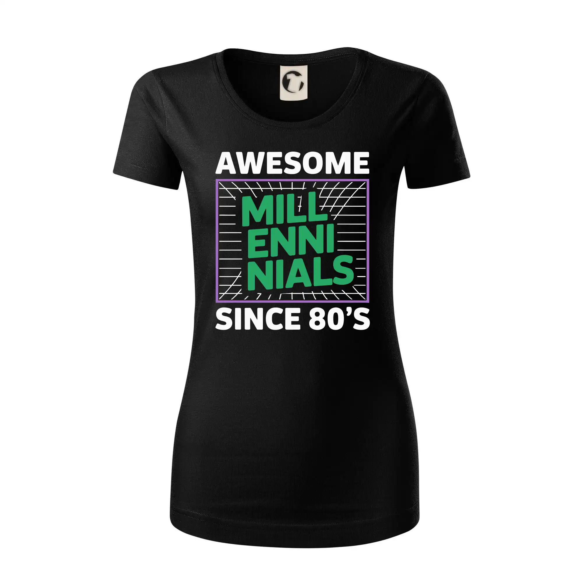 Tričká s motívmi ktoré frčia na internete - Generace Y - Zelený Awesome Millennials Since 80's - Dámske tričko z organickej bavlny Origin (GOTS)