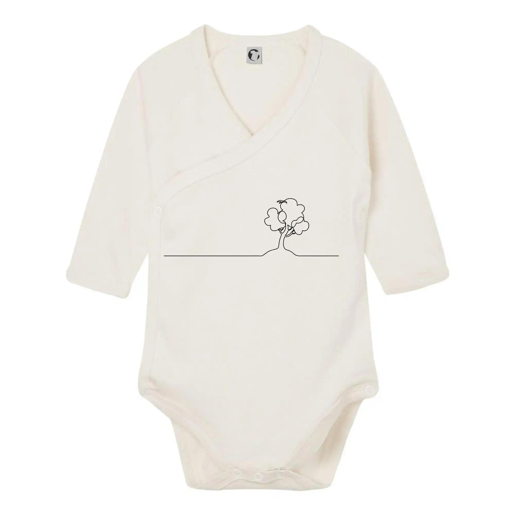 Tričká s kvetinami - Strom s vtáčikom linka - Body zavinovacie s dlhým rukávom