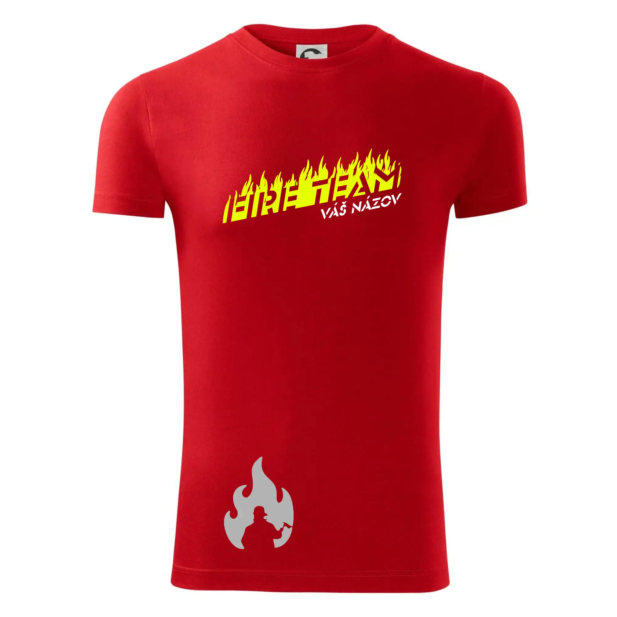 Originálne tričká pre hasičov - Fireteam - oheň - Váš názov - Viper FIT - Pánske zúžené tričko