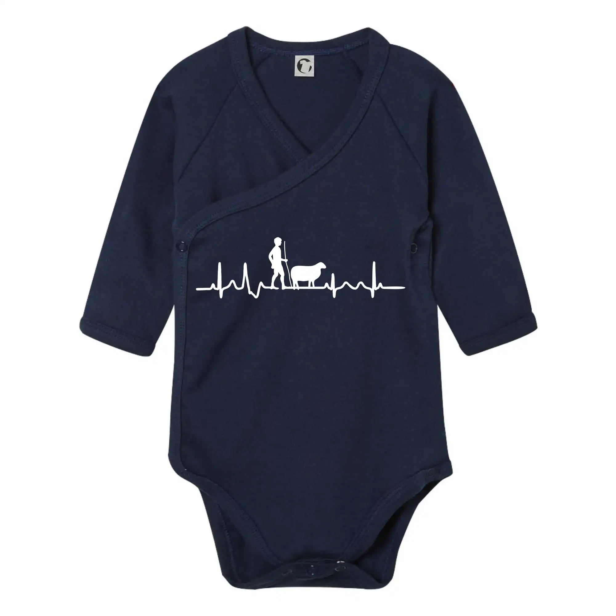 Tričká so zvieratami - Ekg pastier oviec - Body zavinovacie s dlhým rukávom