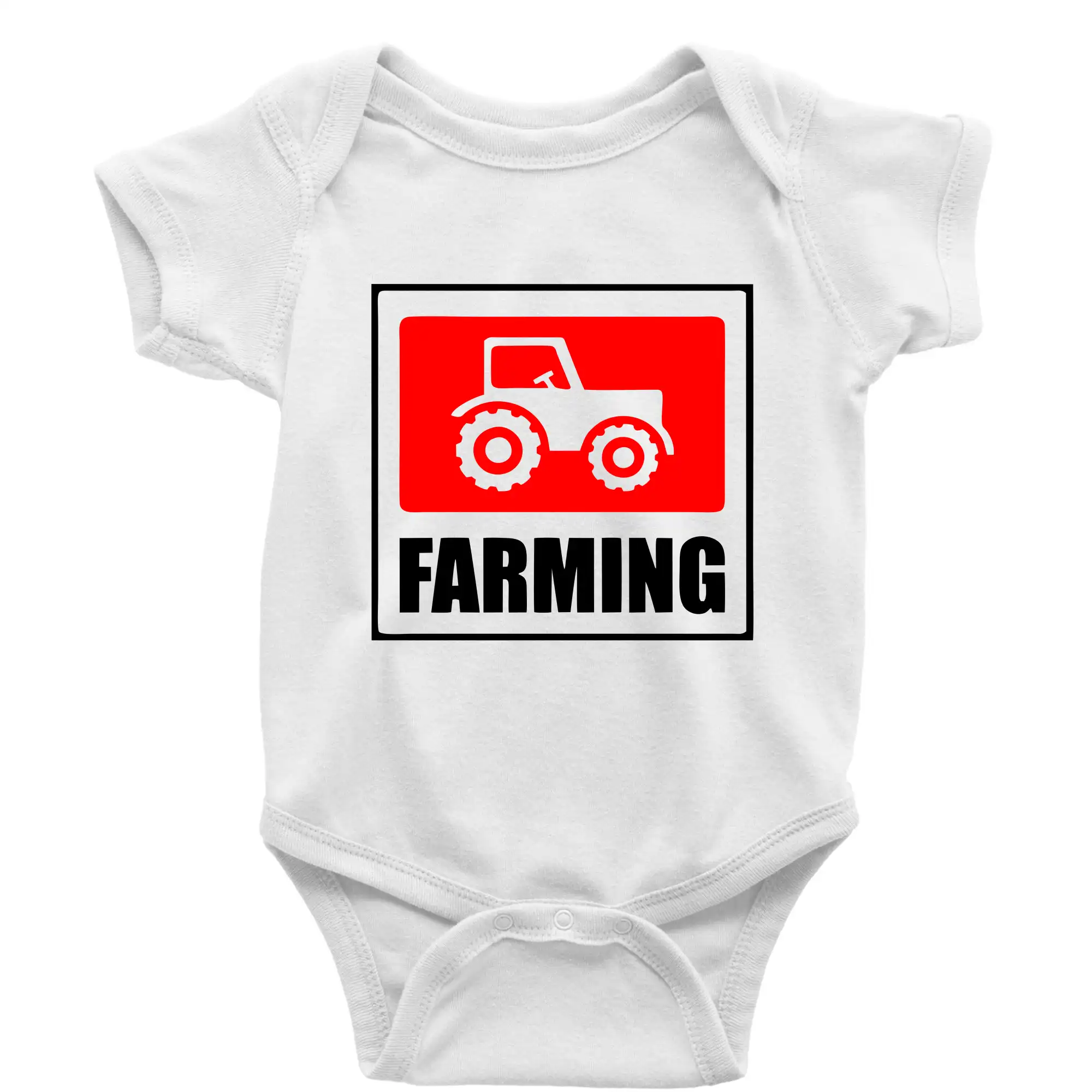 Farming traktor logo - Body dojčenské s krátkym rukávom