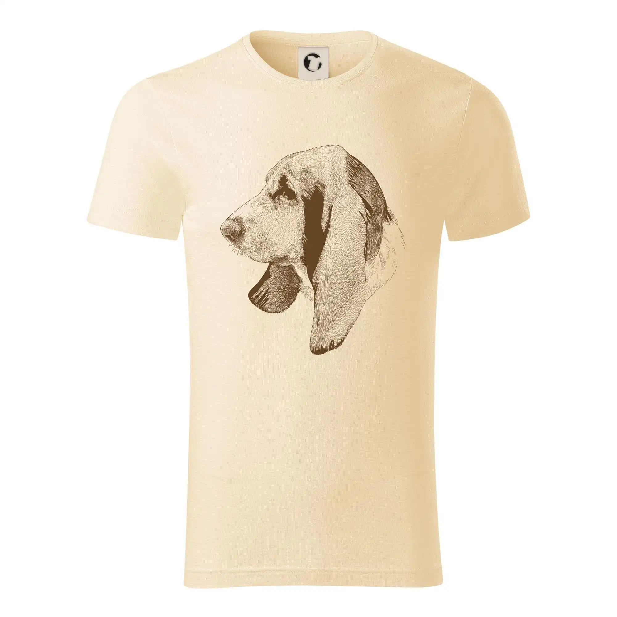 Ostatné psie plemená - Basset - kreslená hlava - Tričko z organickej bavlny