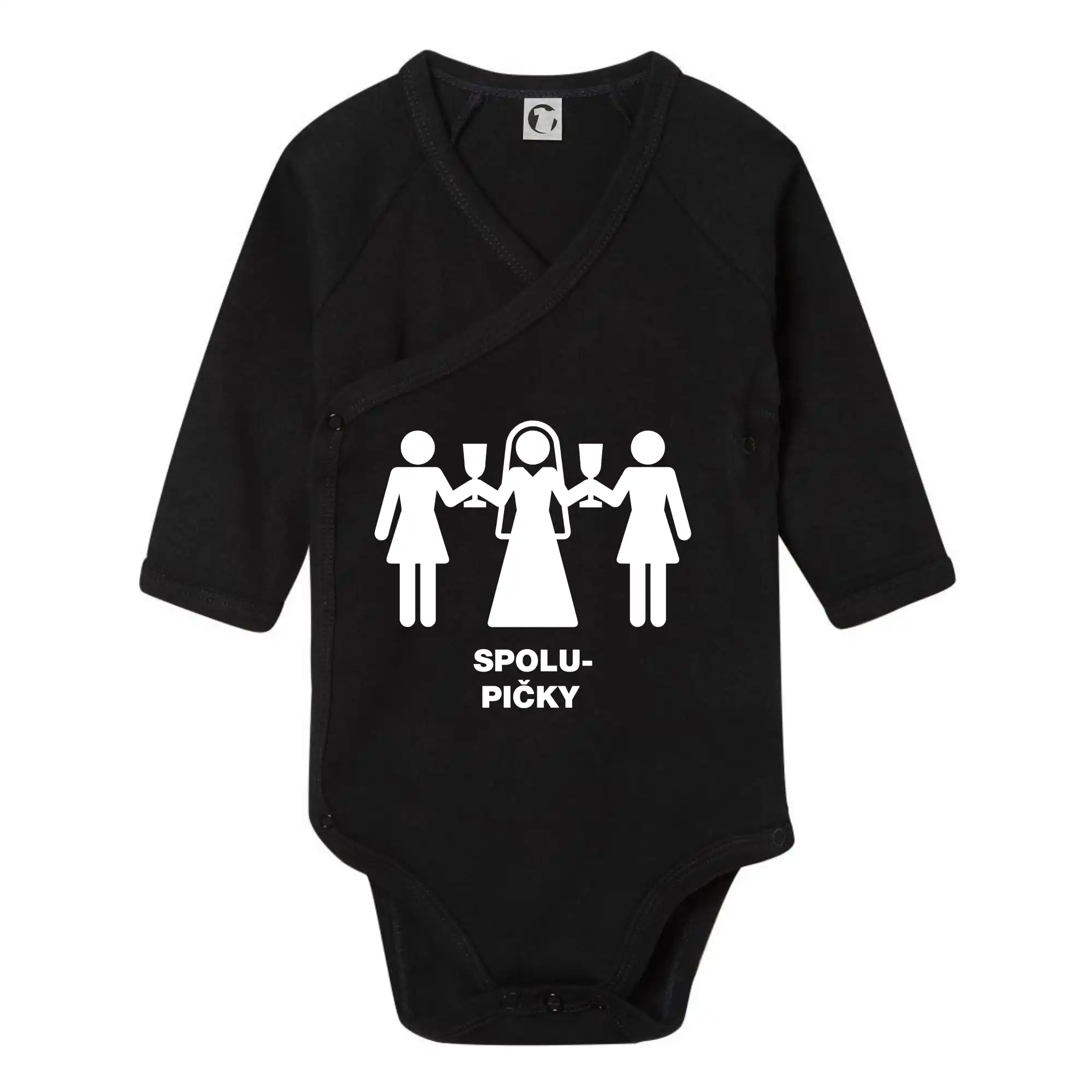 Svadobné tričká - Spolu pičky (Hana-creative) - Body zavinovacie s dlhým rukávom