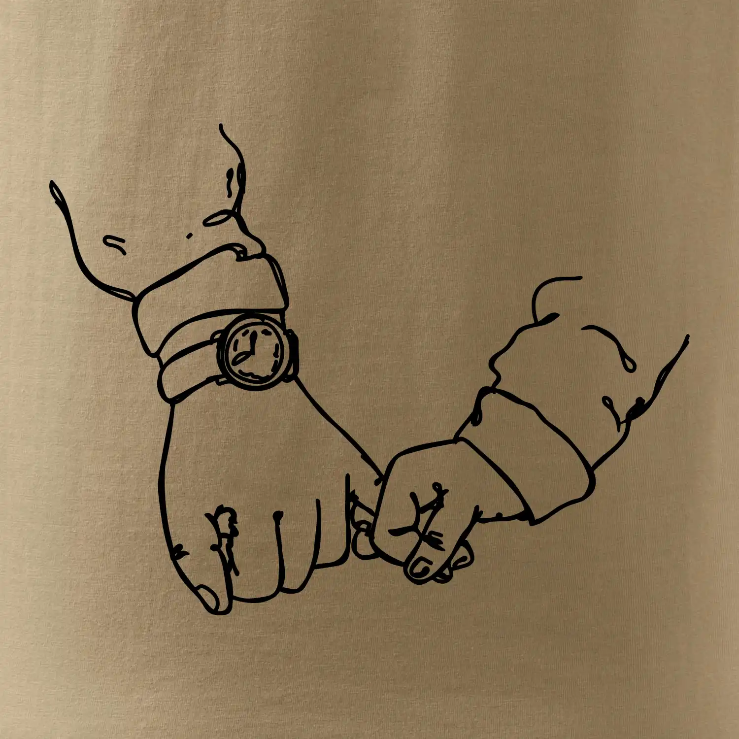 Táta a syn ruce obrys