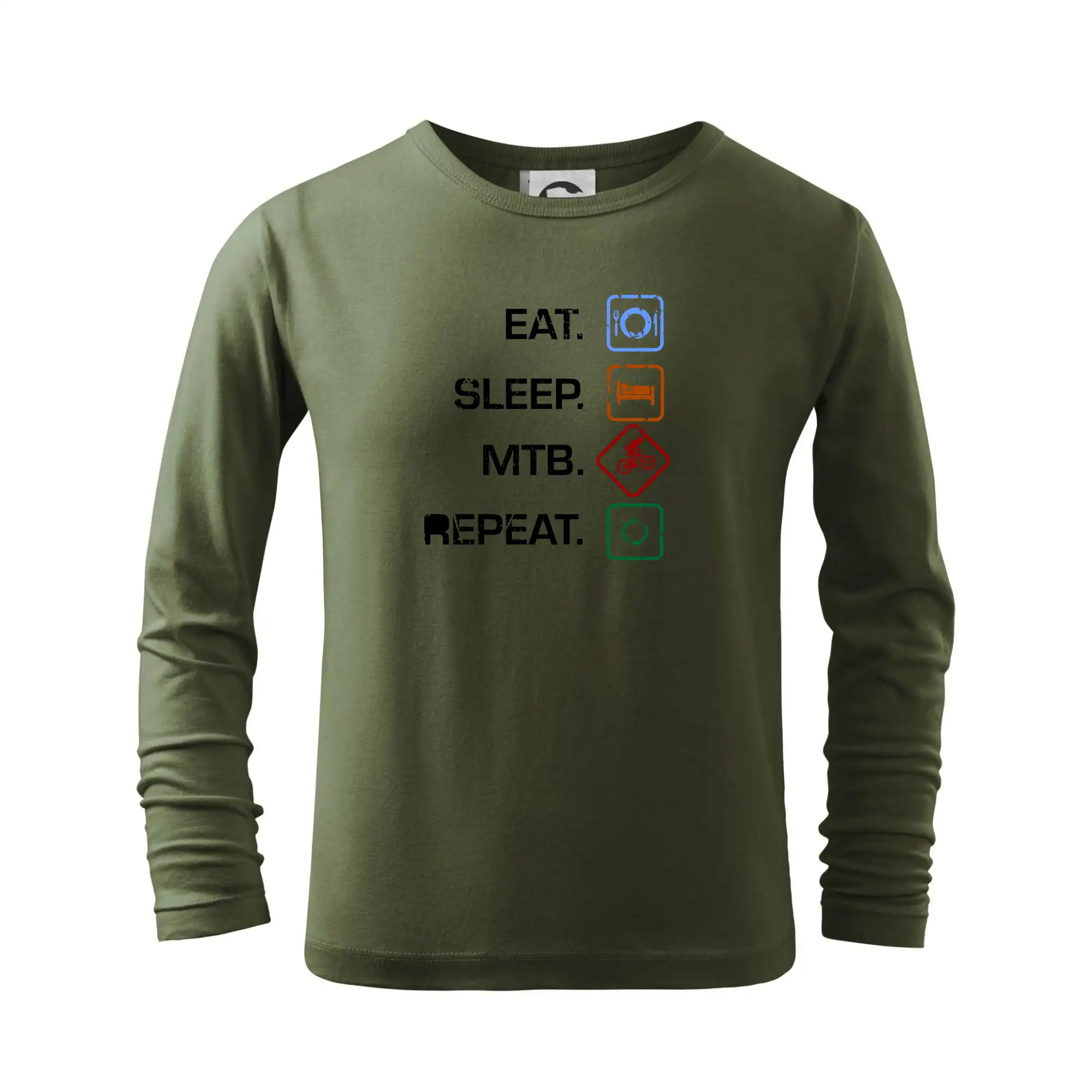 Tričko ako darček pre cyklistu - Eat sleep MTB repeat - Tričko detské Long Sleeve