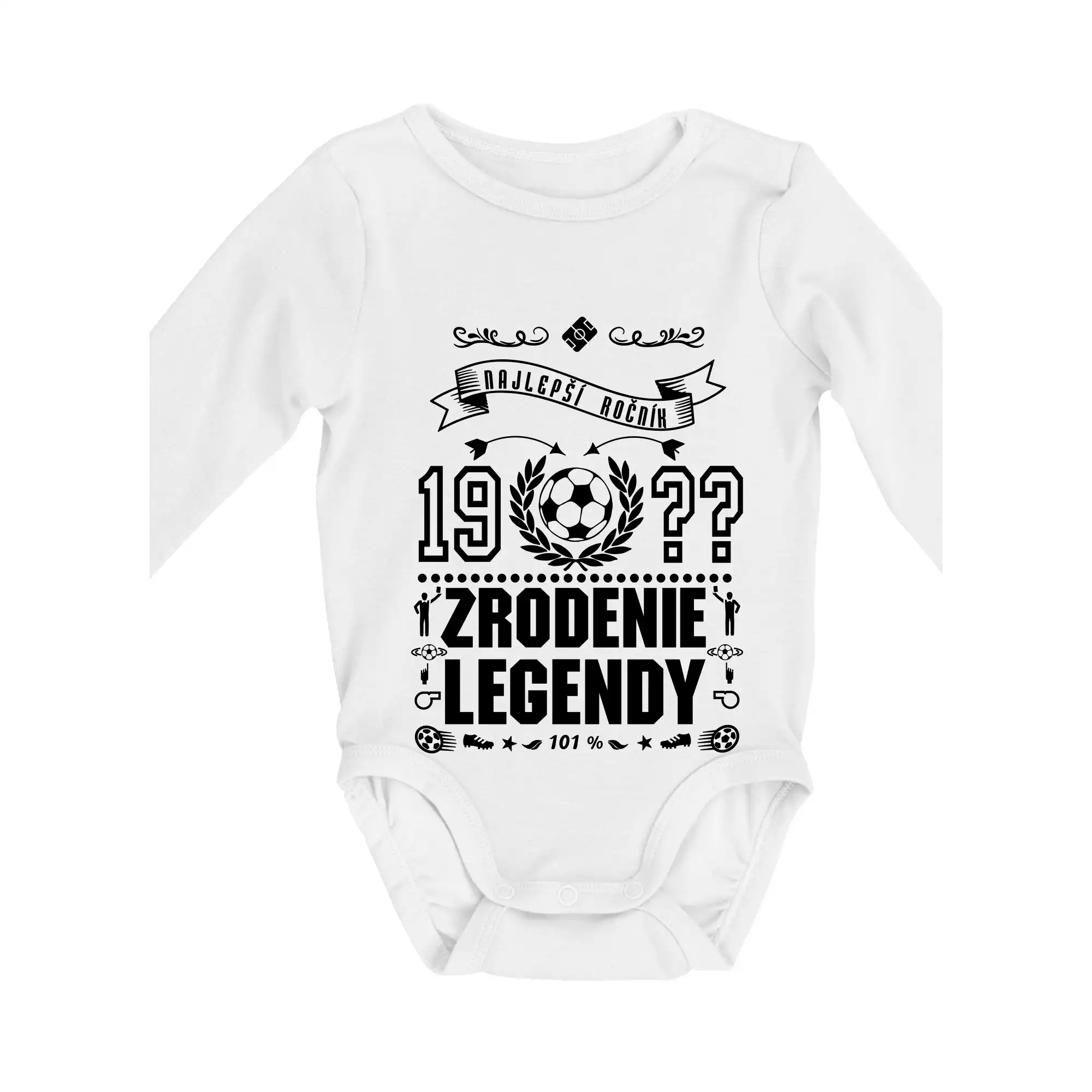 Tričká pre futbalistov - Zrodenie Legendy - pre futbalistov - Body dojčenské s dlhým rukávom