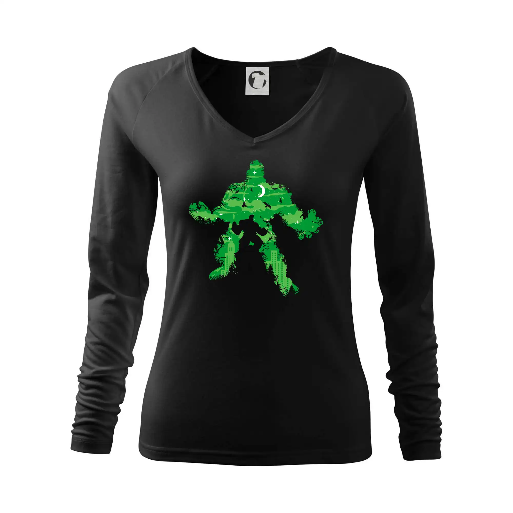 Grafické tričká - Green Monster mraky - Tričko dámske Elegance