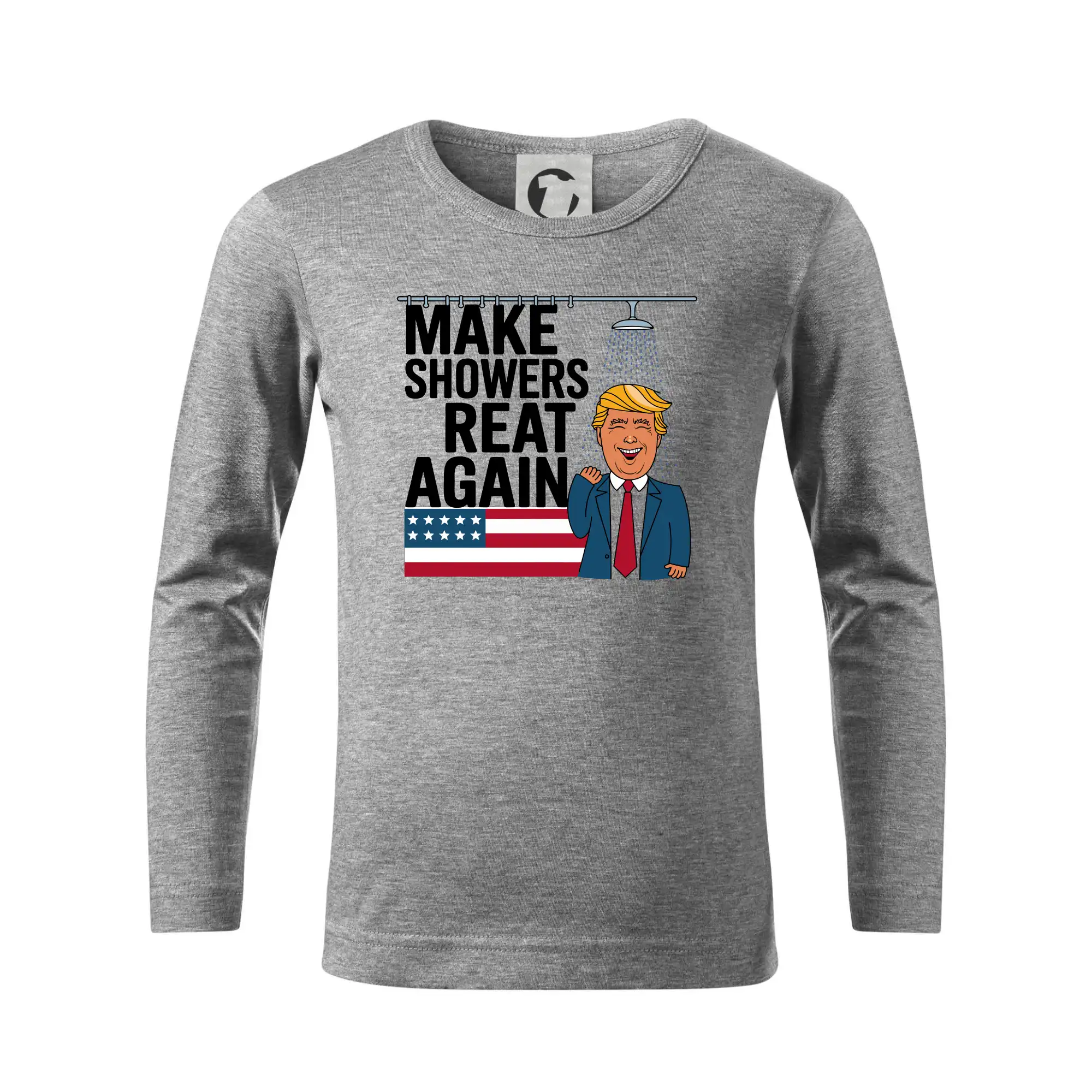Politické tričká - Trump make showers great again - Tričko detské Long Sleeve