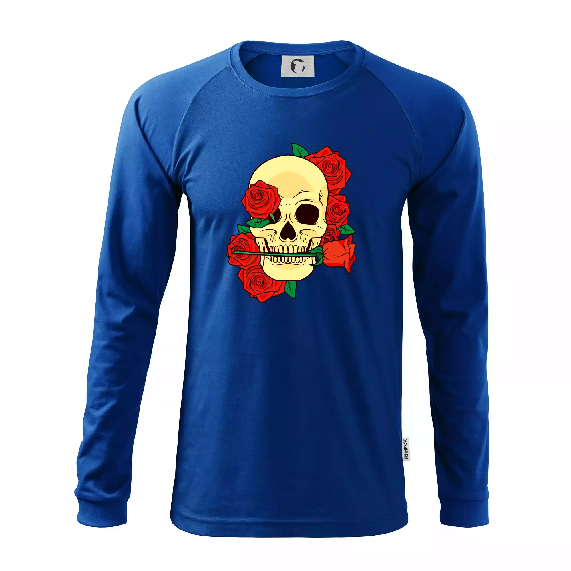 Lebka držící růži