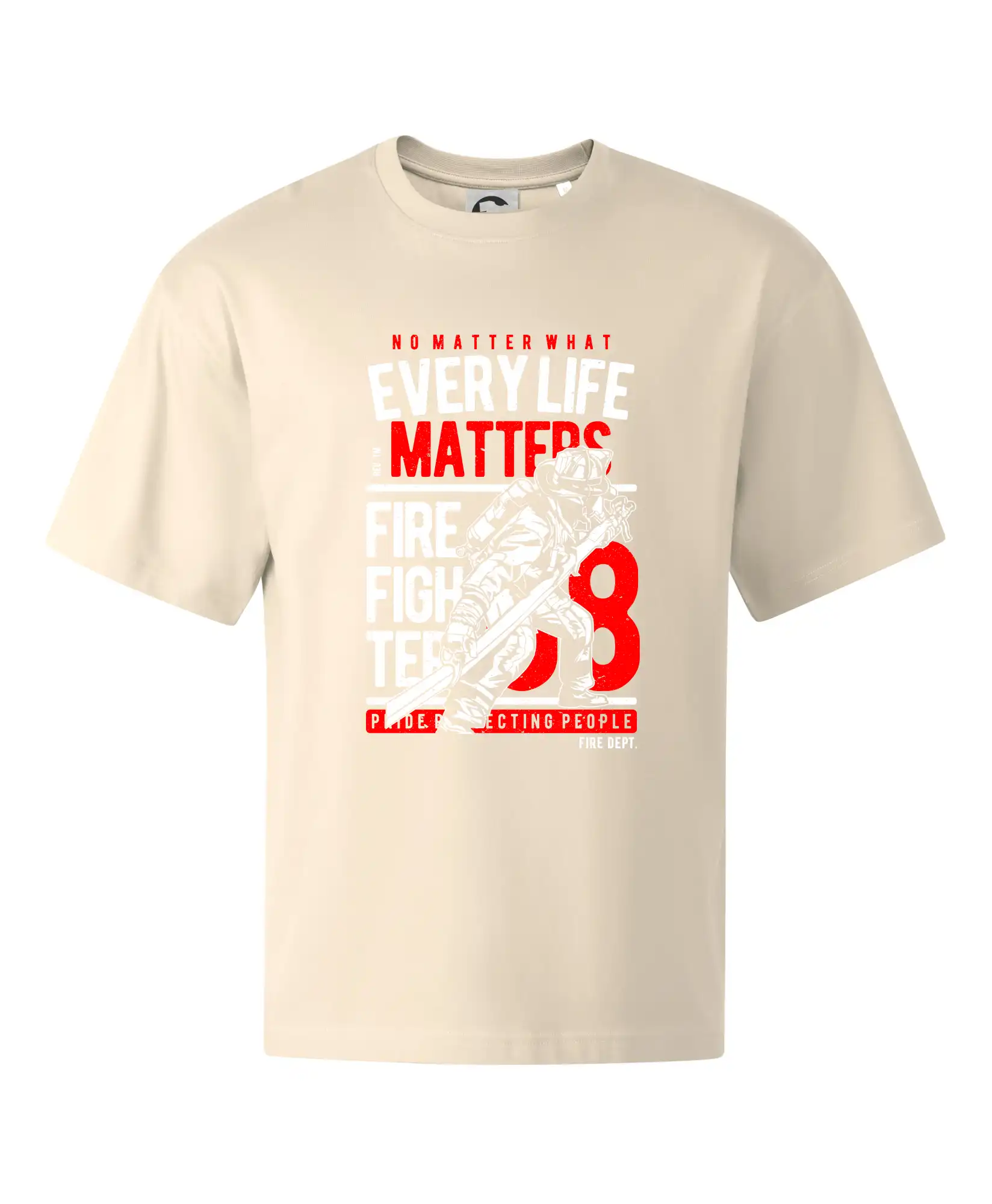 Originálne tričká pre hasičov - Every Life Matters - Stage unisex - OVERSIZE