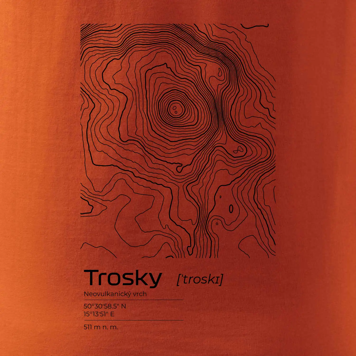 Trosky - vrstevnice v obdélníku