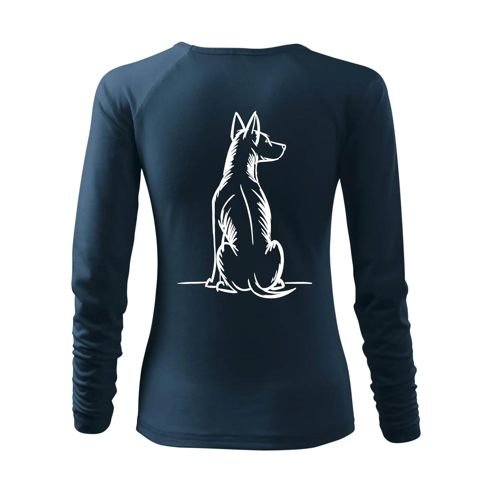 Pes kreslený zezadu