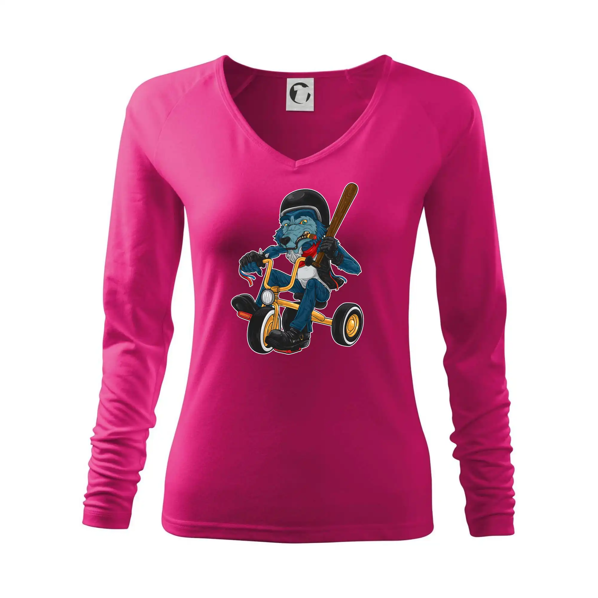 Tričká s vlkom - Vlk na trojkolke - Tričko dámske Elegance