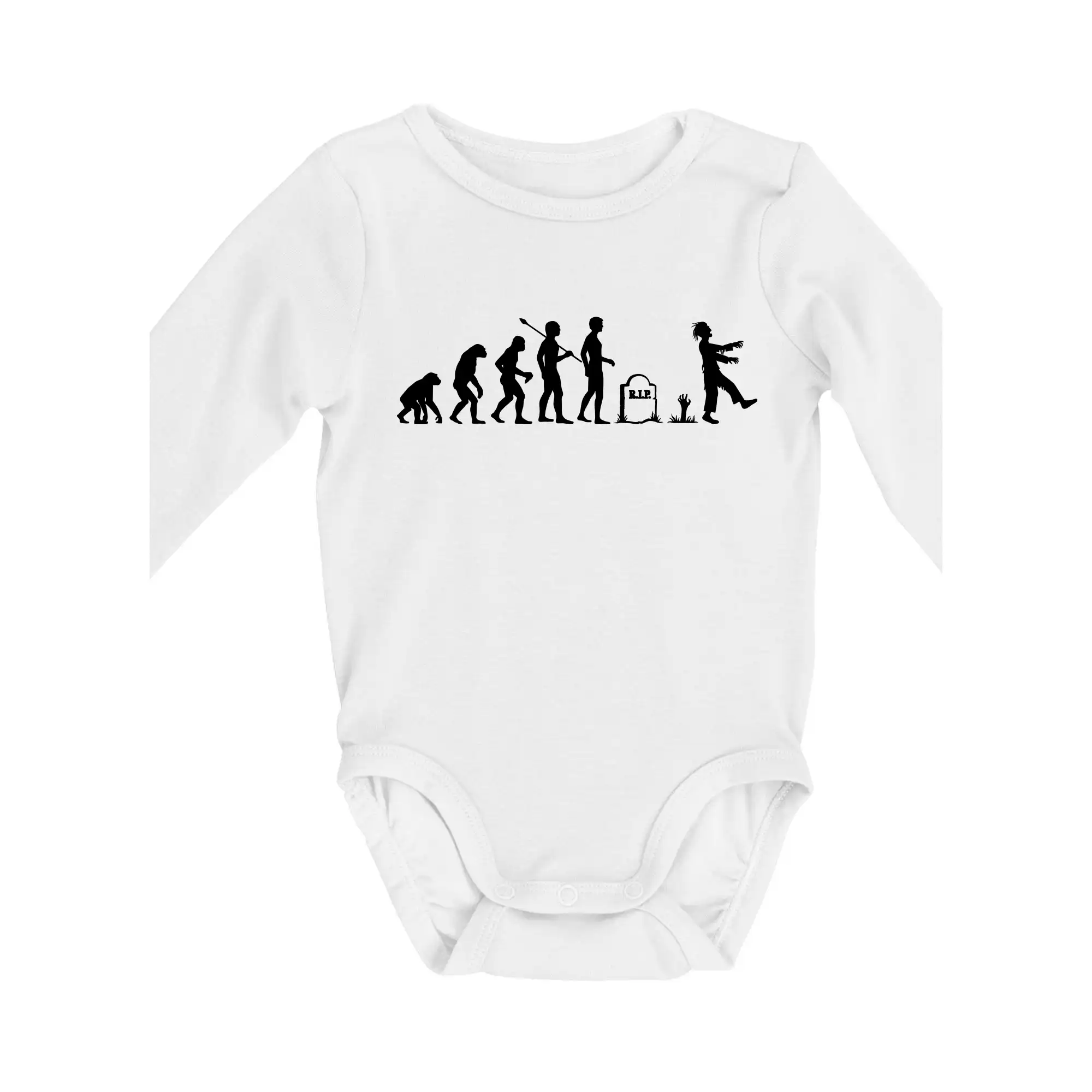 Grafické tričká - Evoluce Zombie (Hana-creative) - Body dojčenské s dlhým rukávom