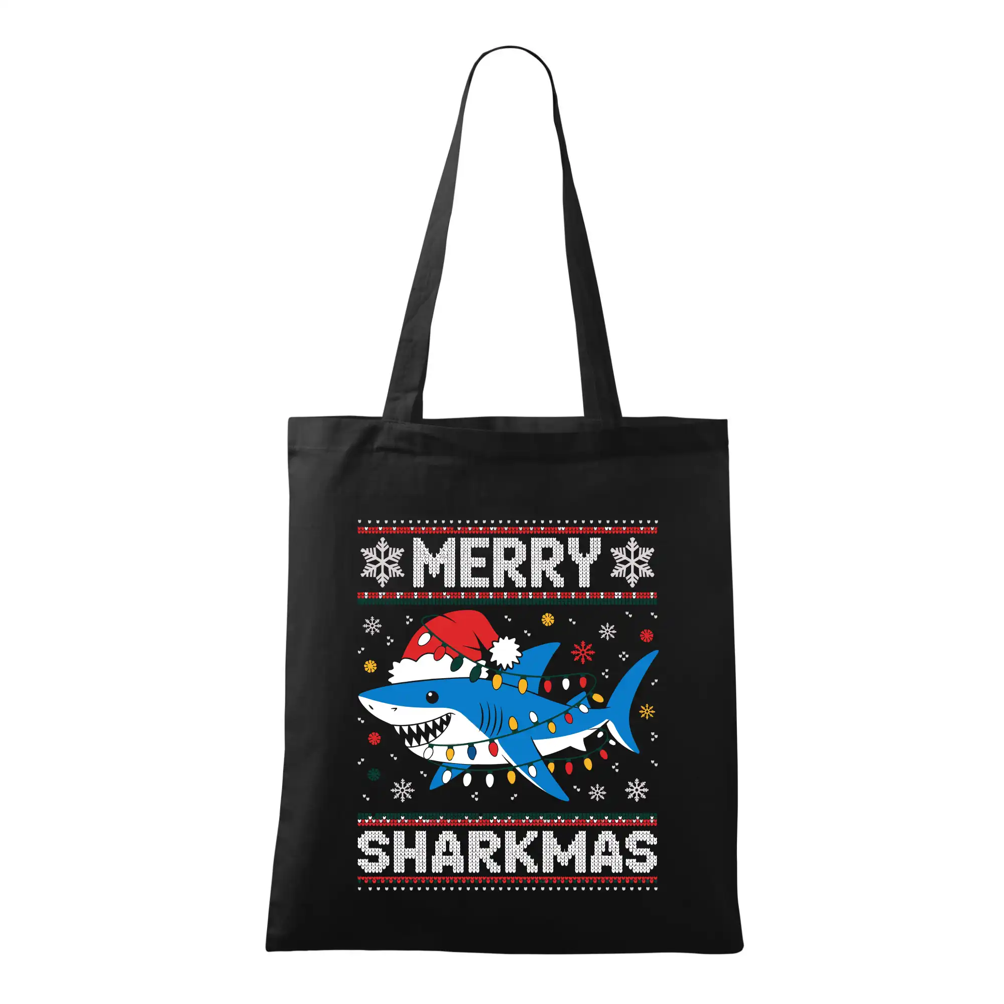 Vianočné tričká - Merry Sharkmas - Taška bavlnená