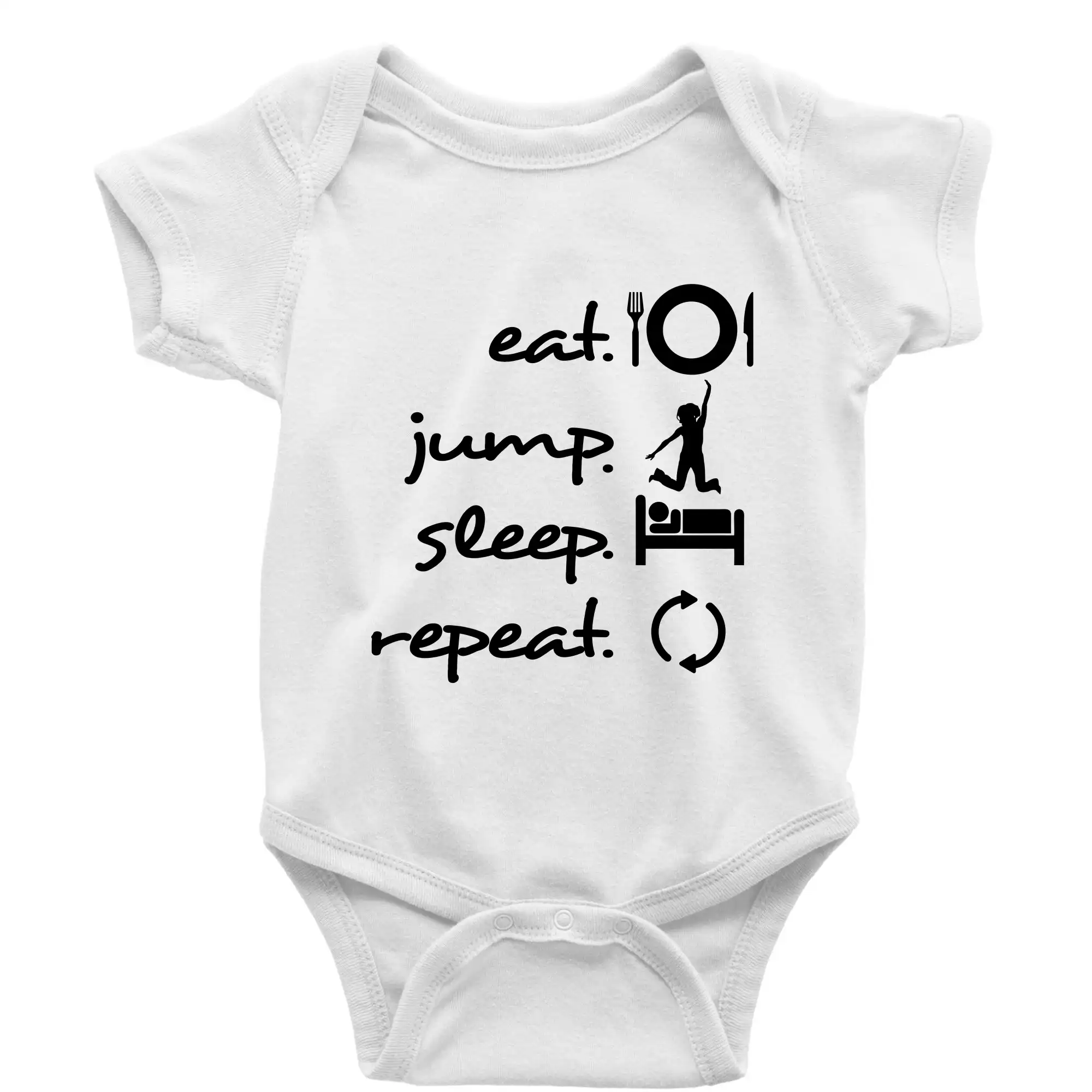 Tričká na jump - Eat jump sleep repeat - Body dojčenské s krátkym rukávom