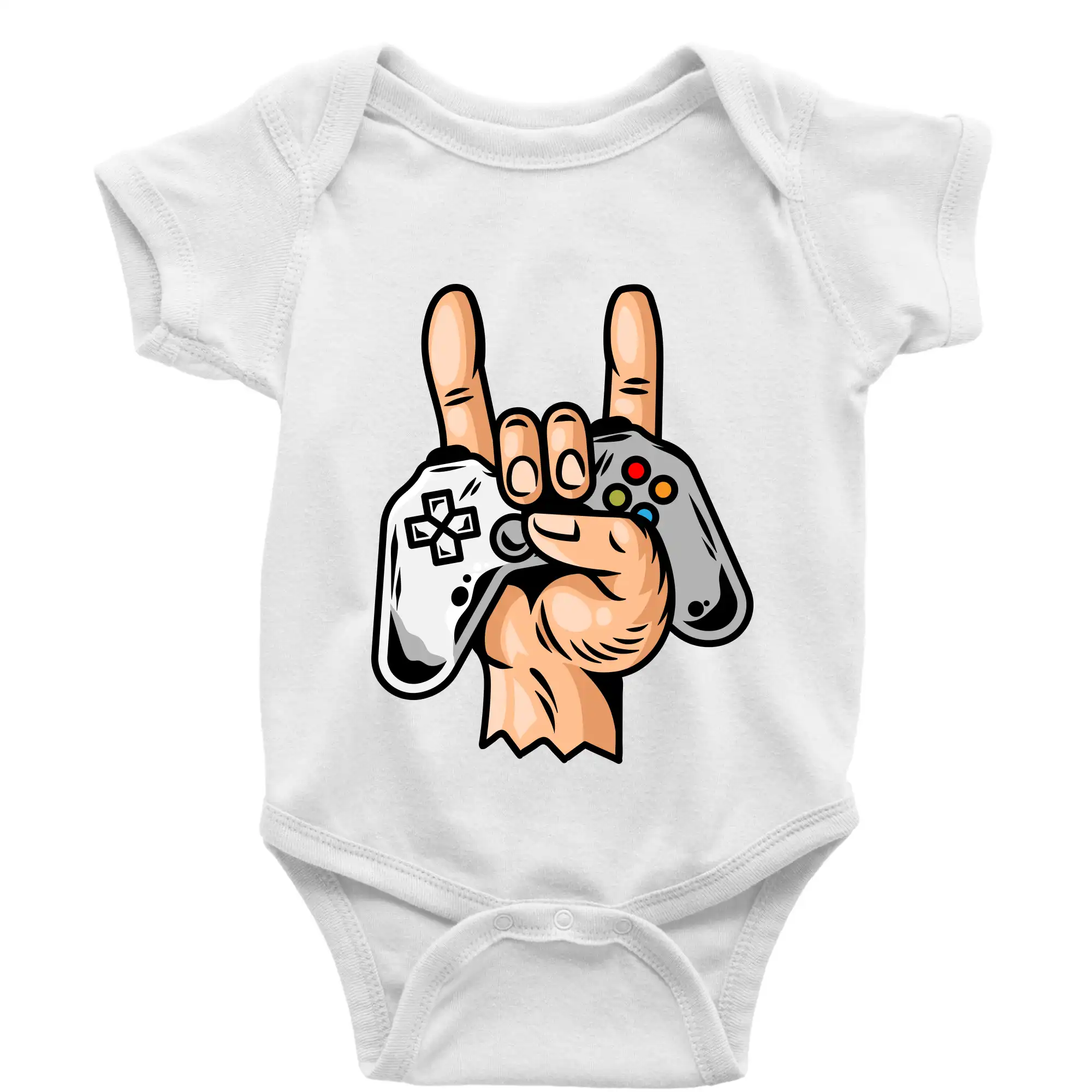 Tričká pre ajťákov - Gamer - gamepad paroháč - Body dojčenské s krátkym rukávom