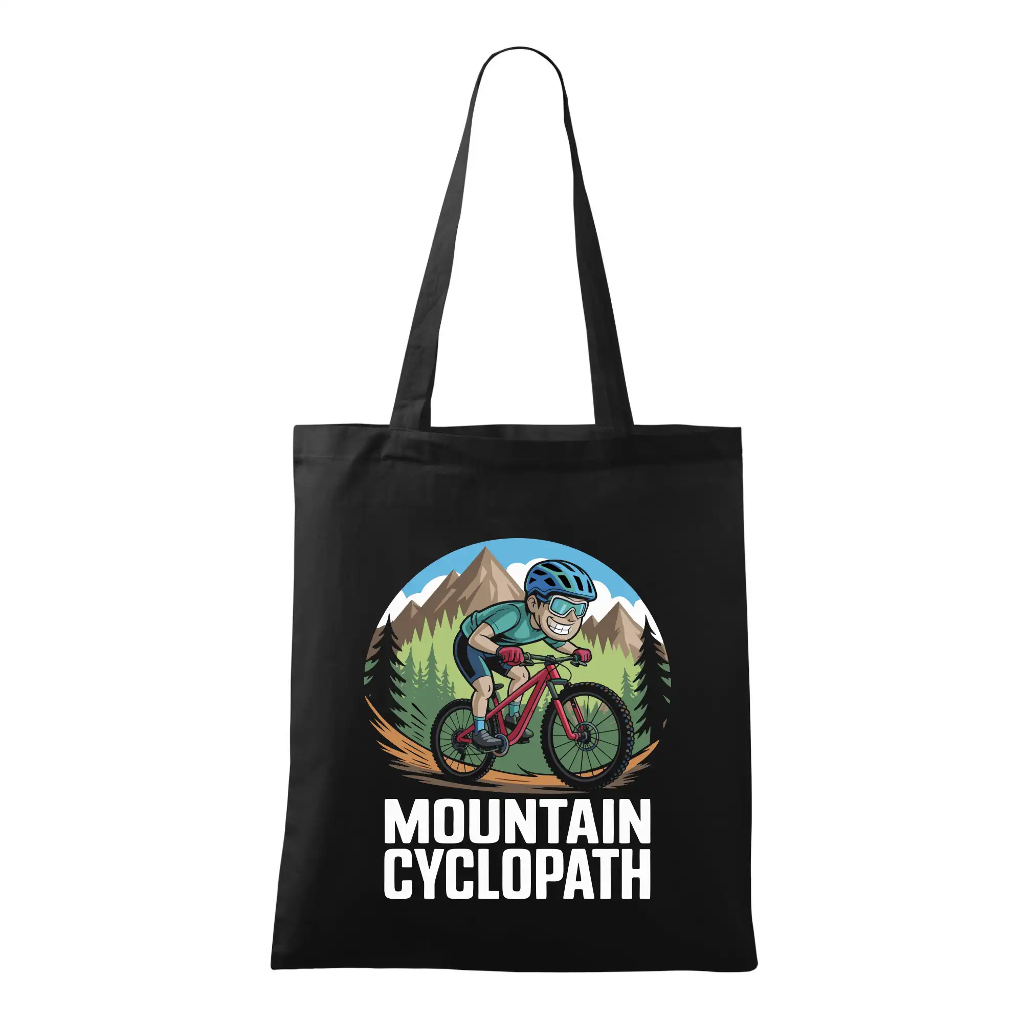 Tričko ako darček pre cyklistu - Mountain cyclopat bez fúzov - Taška bavlnená
