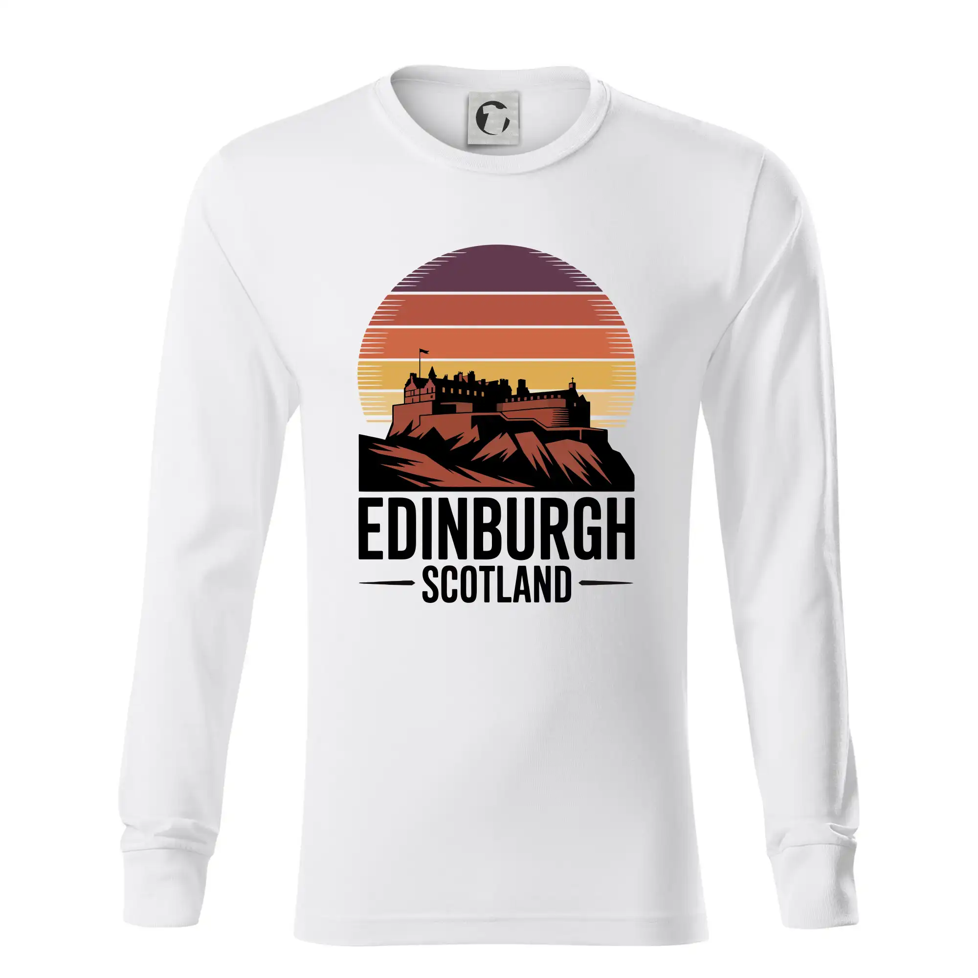 Motívy štátnych vlajok - Scotland Edinburgh Castle - Tričko s dlhým rukávom LS R05