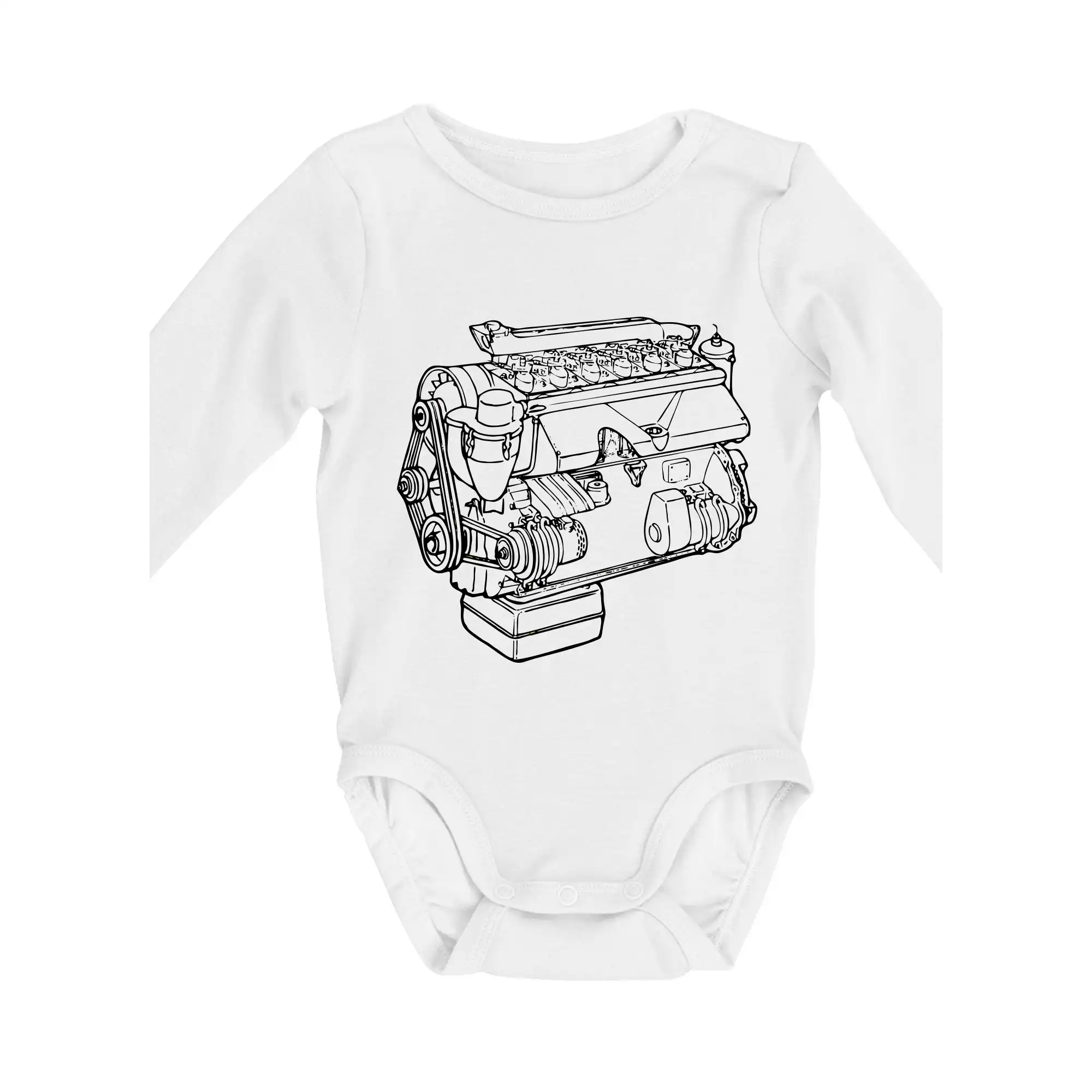 Tričká s kamionmi a nákladiakmi - Motor T912 V3S - Body dojčenské s dlhým rukávom