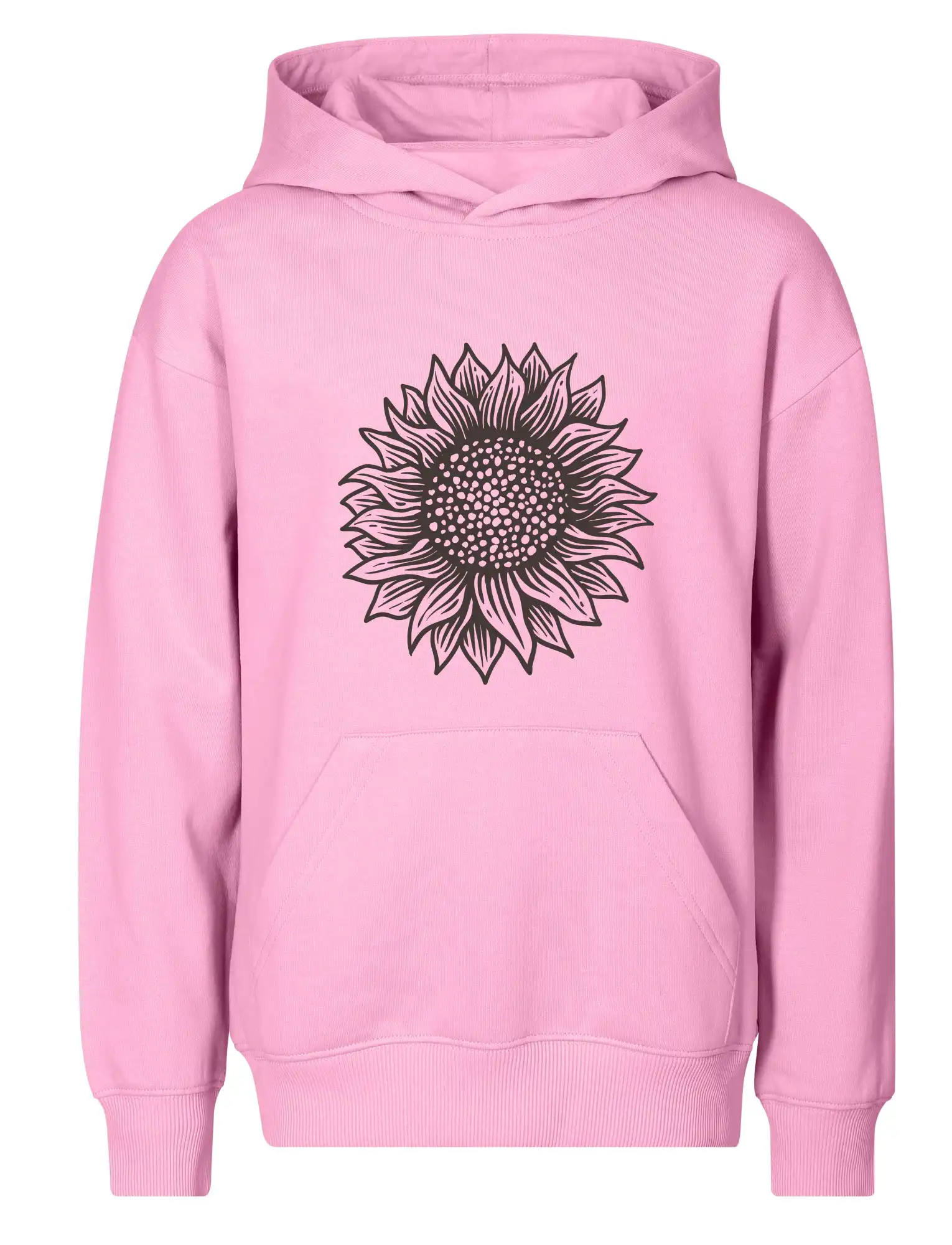 Slnečnica kreslená čiernobiela